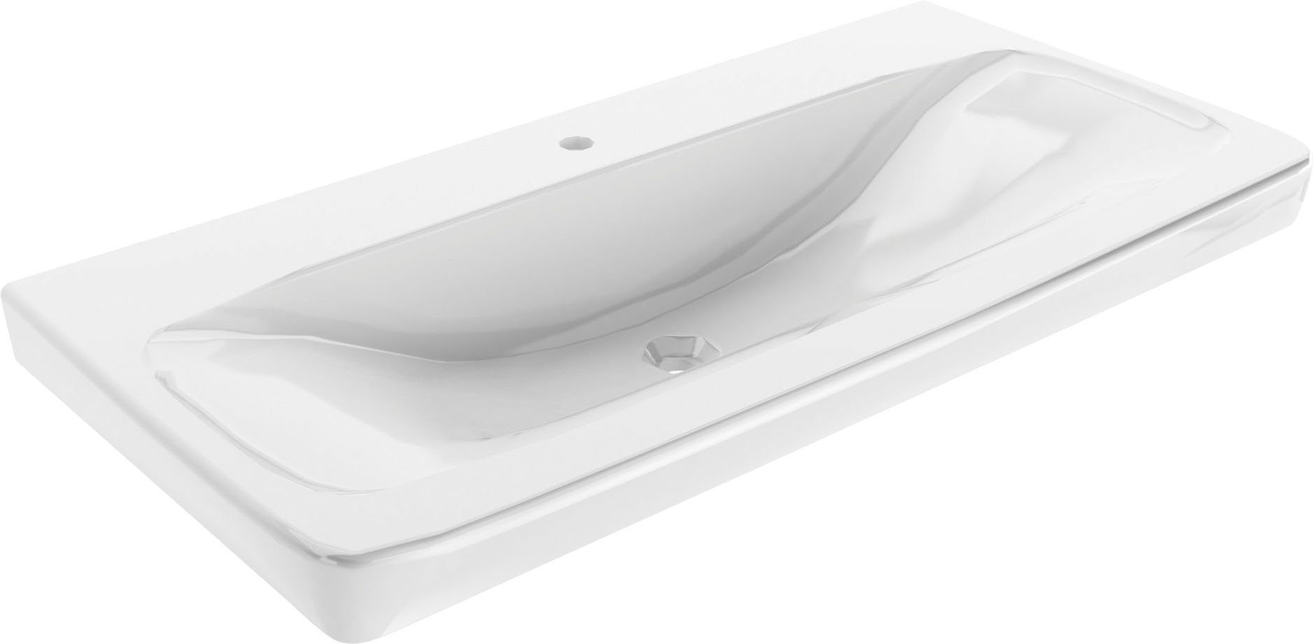 FACKELMANN Einbauwaschbecken Milano, kombinierbar mit Waschenbeckenbeleuchtung (Conura Light)