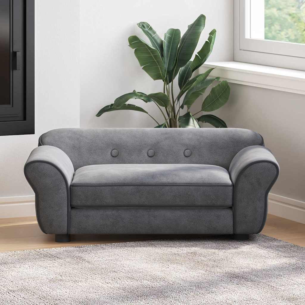 furnicato Tiersofa Hundesofa Massivholz 72x45x30 cm Dunkelgrau, Waschbarer Kissenbezug für Haustierbett mit rutschfesten Beinen