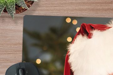 MuchoWow Gaming Mauspad Ein Porträt des Weihnachtsmanns, der einen roten Sack über der (1-St), Büro für Tastatur und Maus, Mousepad Gaming, 90x60 cm, XXL, Großes