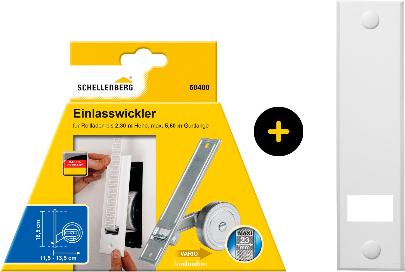 SCHELLENBERG Einlass-Gurtwickler Unterputz, inkl. Abdeckplatte weiß, günstig online kaufen