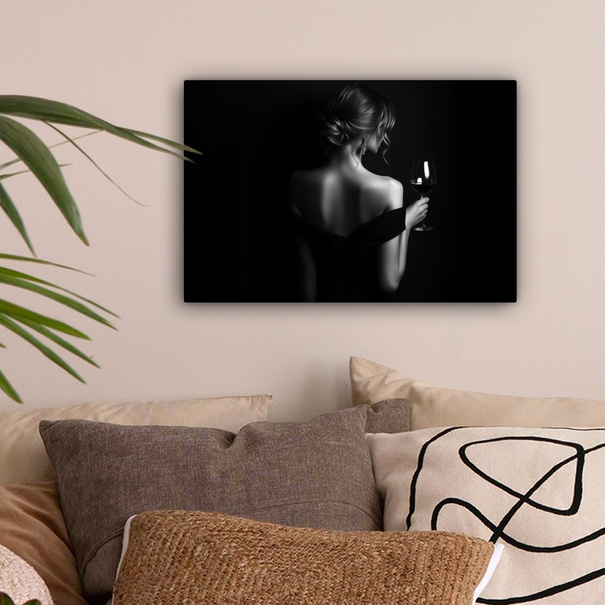 OneMillionCanvasses® Leinwandbild Frau - Wein - günstig online kaufen