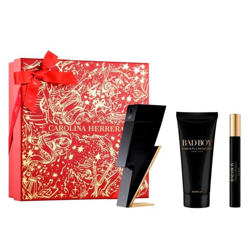 Duft-Set Carolina Herrera Bad Boy Edt Packung mit 100 ml und Geschenk