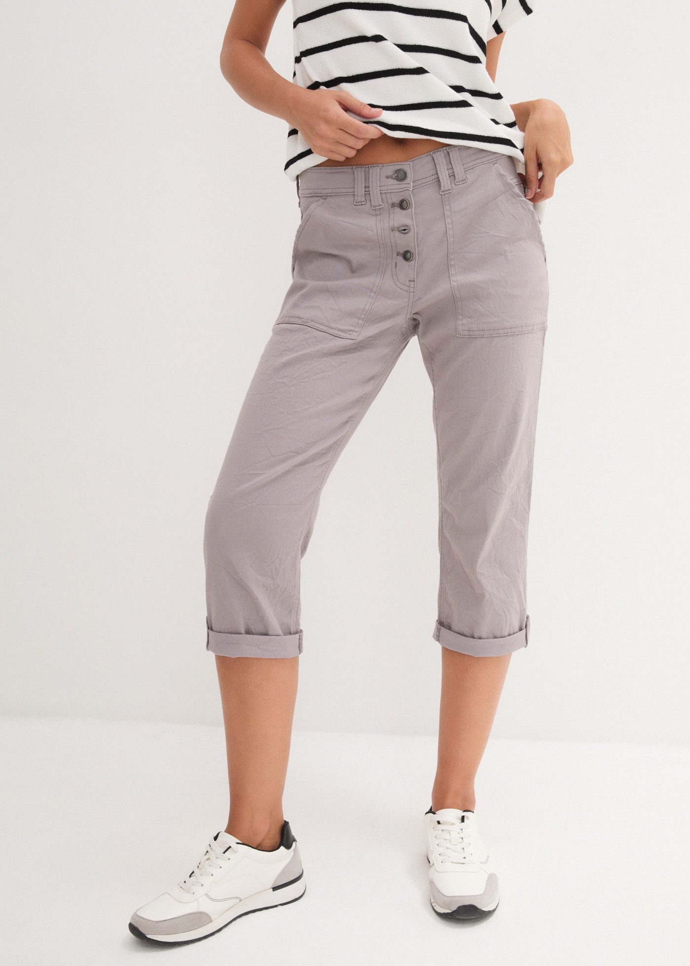 bonprix Stretch-Hose mit Stretch-Anteil, wadenlange Länge, Regular Fit