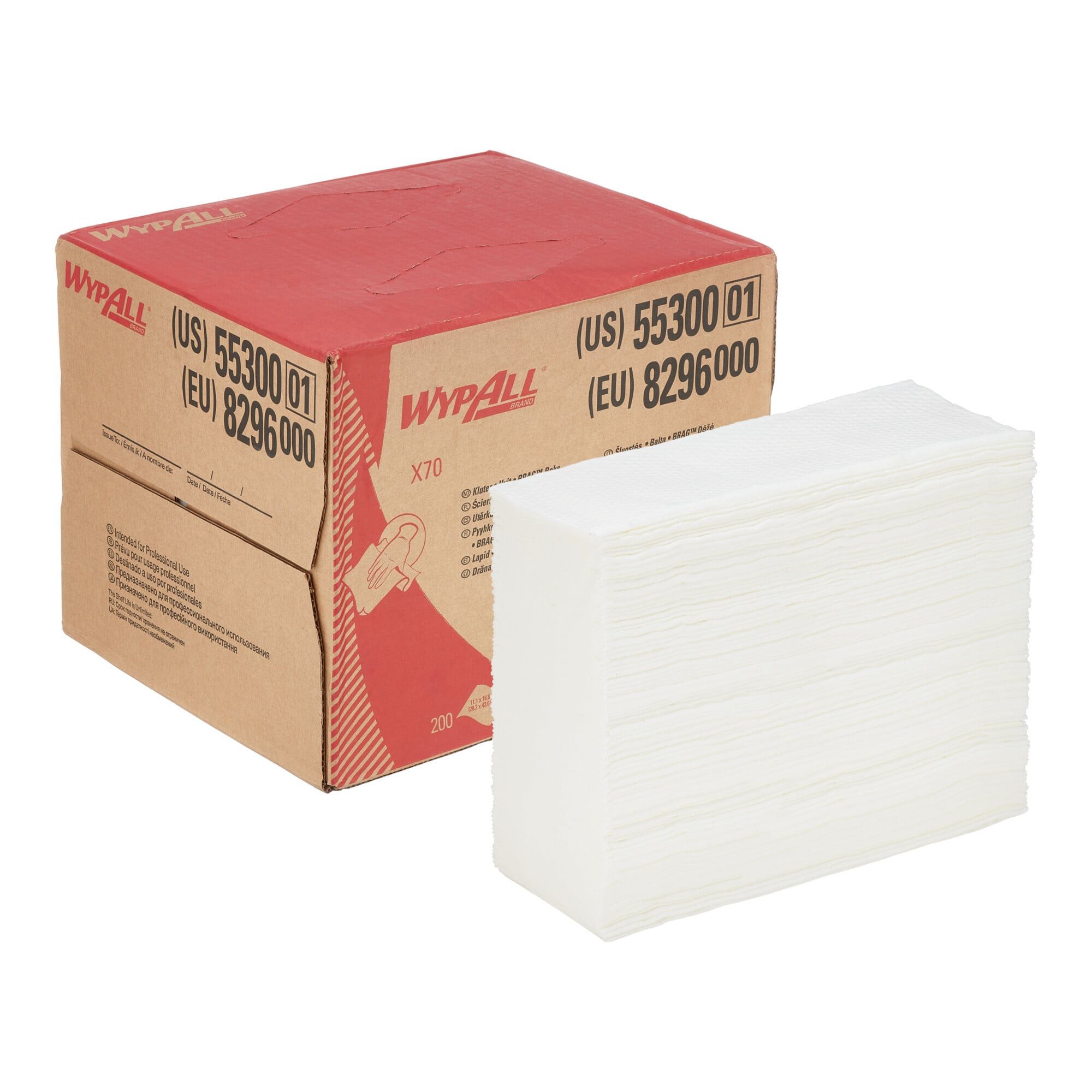 Wypall WypAll X70-Reinigungstücher, 1 BRAG Box mit 200 weißen, 1-lagigen Tüch Reinigungstücher