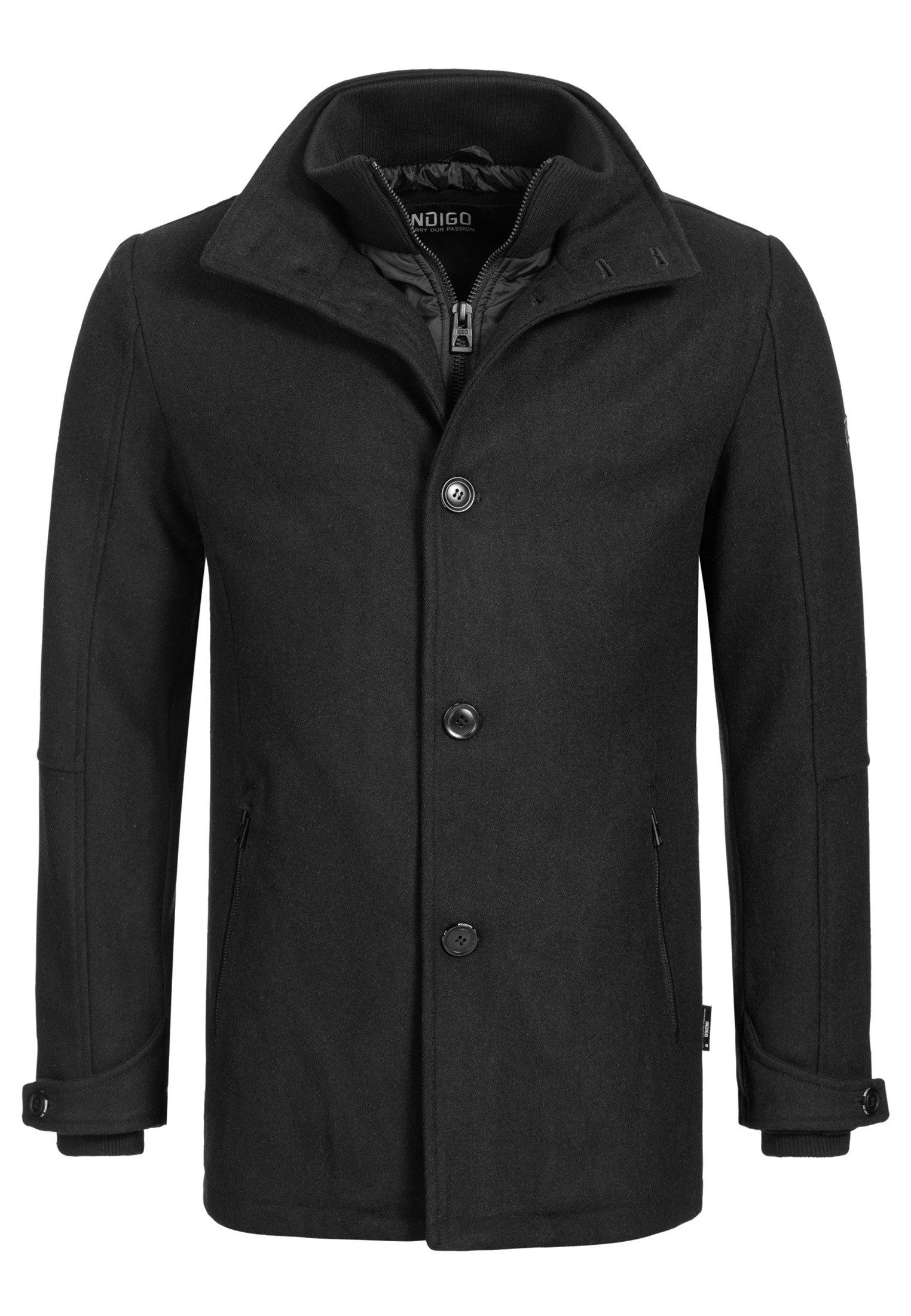 Indicode Wintermantel Herren Brittany Mantel Winter Herrenmantel mit wattierter Innenjacke und Zippertaschen