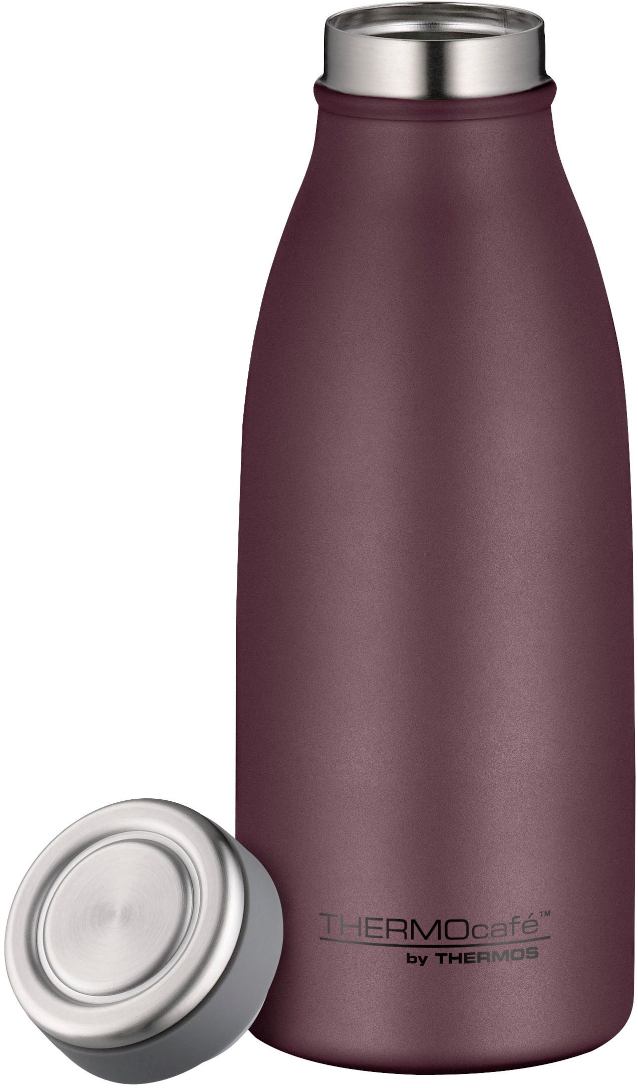 THERMOcafé Isolierflasche TC BOTTLE, aus doppelwandigem Edelstahl, spülmaschinenfest, gummierter Drehverschluss, absolut dicht bei Kohlensäure