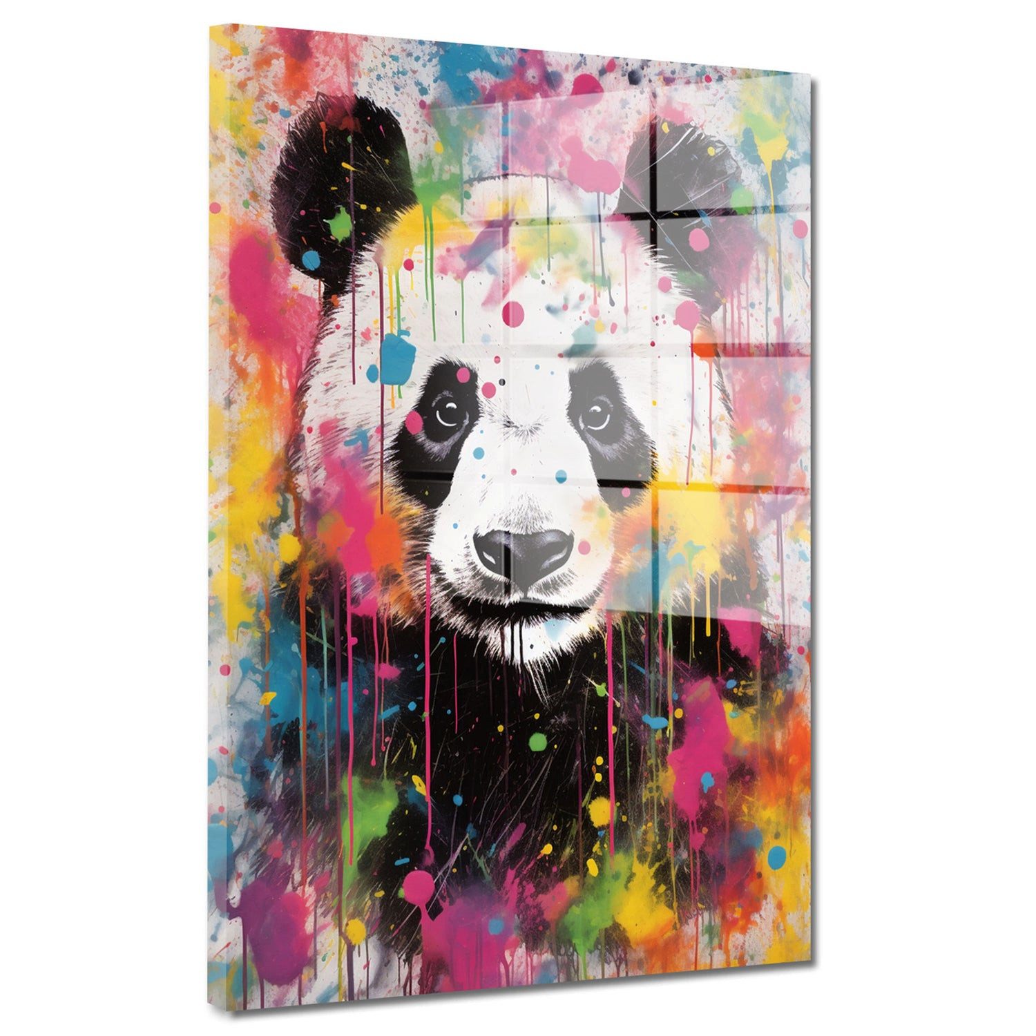 Acrylglasbild Panda Pop Art Colour Acrylglas Wandbild Bild Wanddeko Wohnzimmer XL