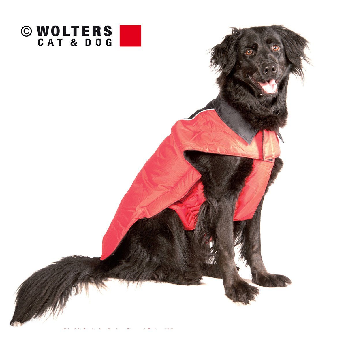 Wolters Hunderegenmantel Regenjacke Easy Rain schwarz/rot