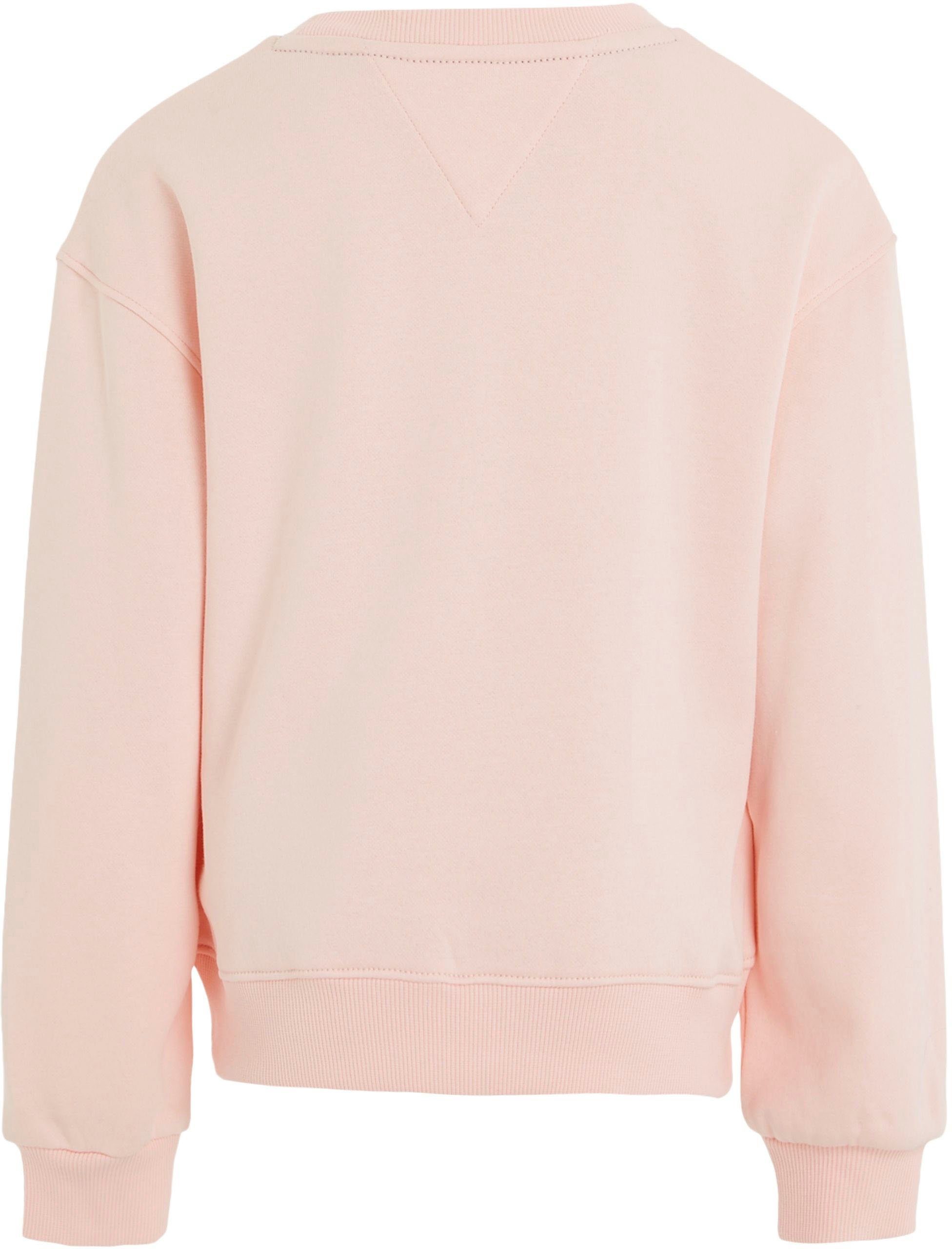 Sweatshirt Crystal TJS ESSENTIAL Junior Pink MiniMe,mit Kinder Kids Kontrastnähten Hilfiger CNK Tommy SWEATSHIRT