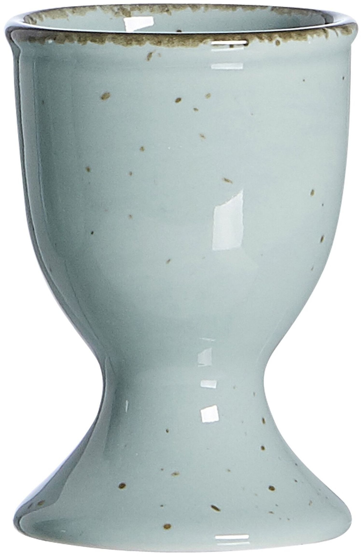 Ritzenhoff & Breker Eierbecher Eierbecher aus Porzellan im Vintage Look blau, Braune Farbkanten und Farbsprenkel