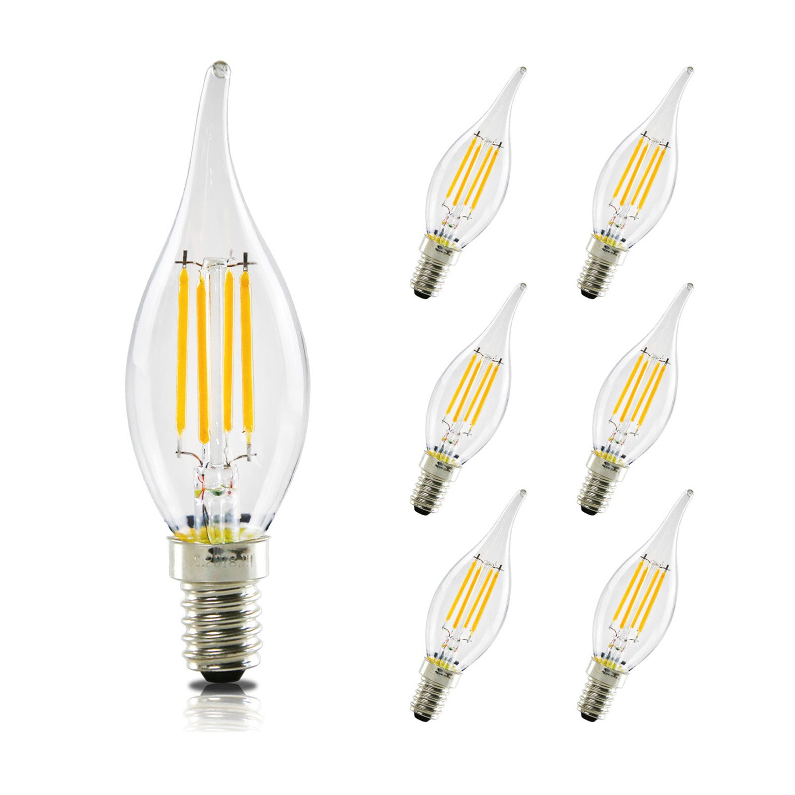 Nettlife LED-Leuchtmittel 6ER LED Glühbirne Vintage E14 Glühlampe 2700K LED günstig online kaufen
