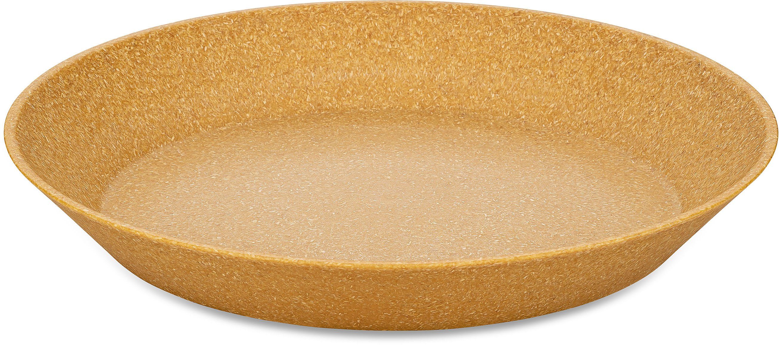 KOZIOL Suppenteller CONNECT PLATE, (4 St), biozirkuläremKunststoff+FSCHolz,spülmaschinengeeignet,melaminfrei,24cm holzfarben