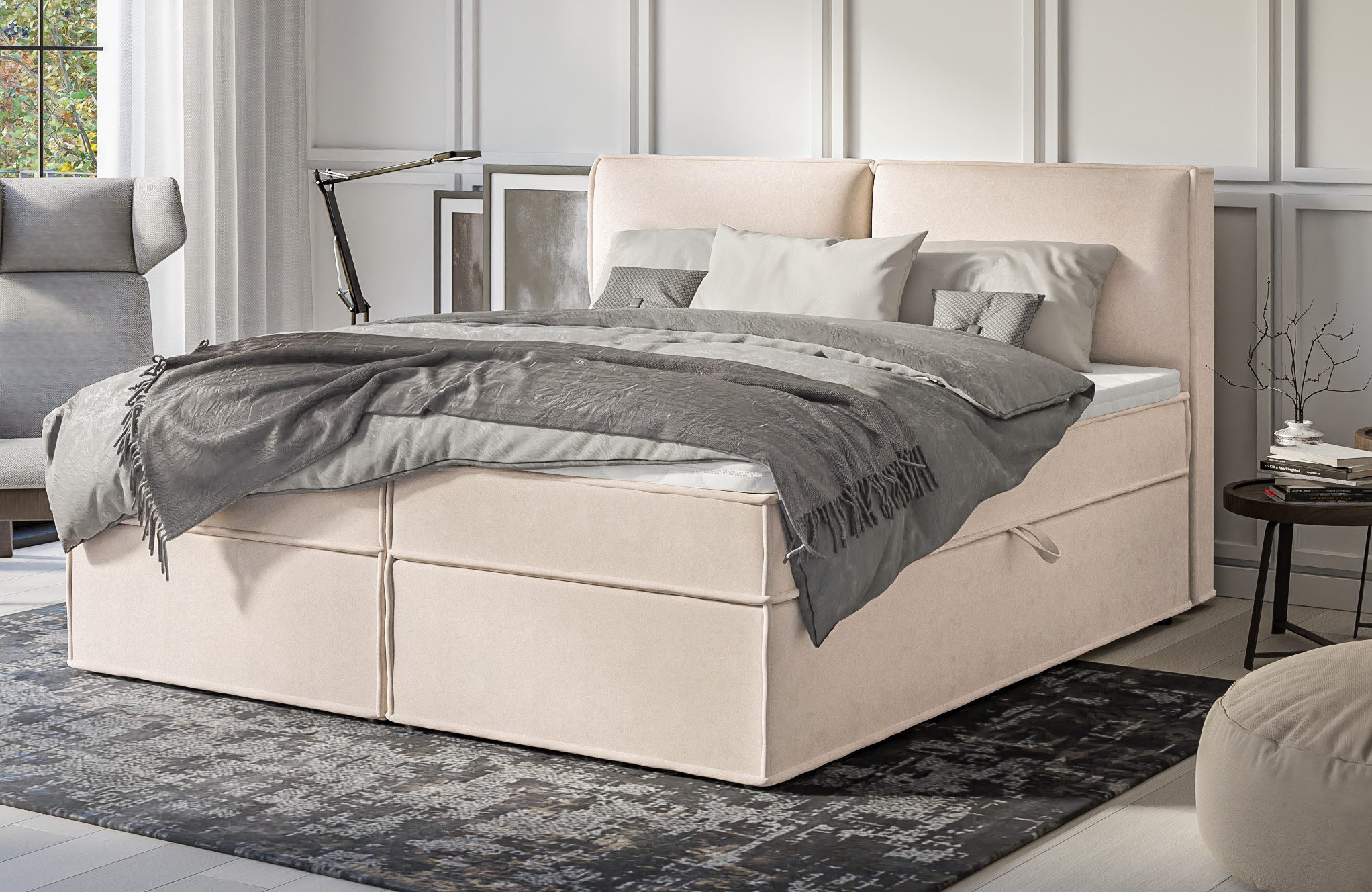 S-Style Möbel Boxspringbett Plaza mit Topper günstig online kaufen