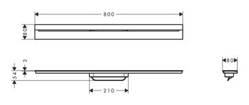 hansgrohe Duschrinne Axor Drain, Fertigset Wandmontage 800 mm - Mattschwarz