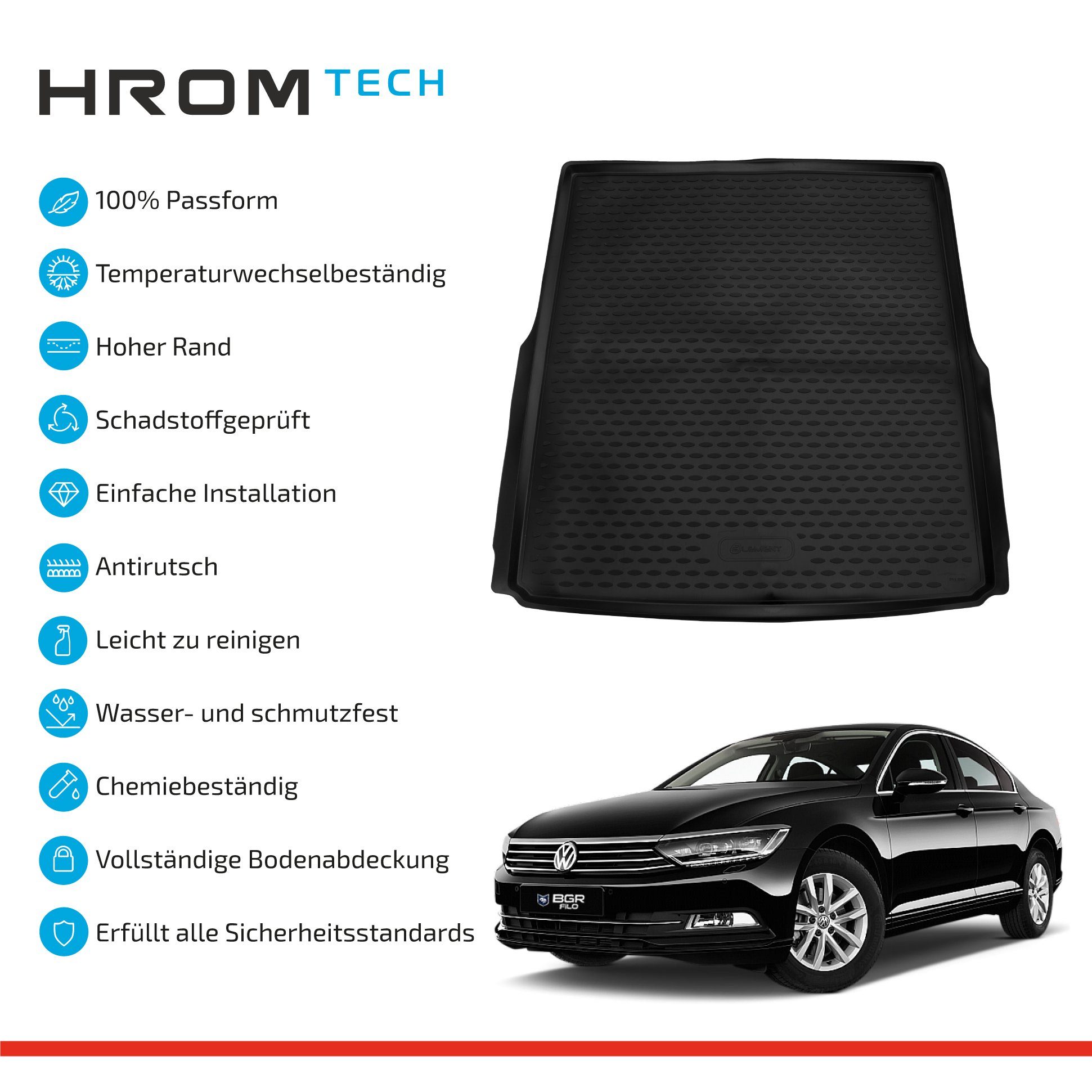 Kofferraummatte Passgenaue ELEMENT Kofferraummatte für VW Passat B8 Variant,2014-,Wag.