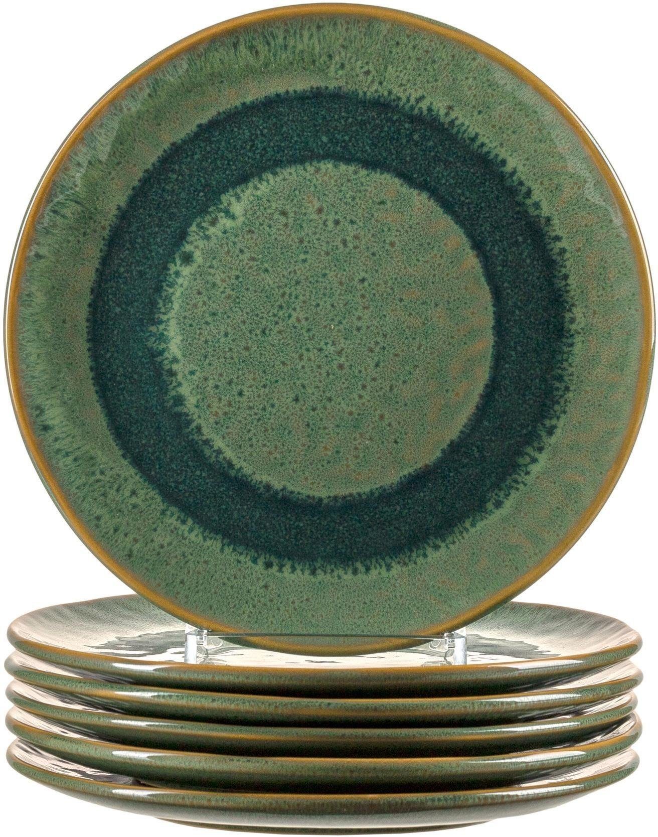 LEONARDO Dessertteller Matera, (6 St), Keramik, Ø 23 cm grün