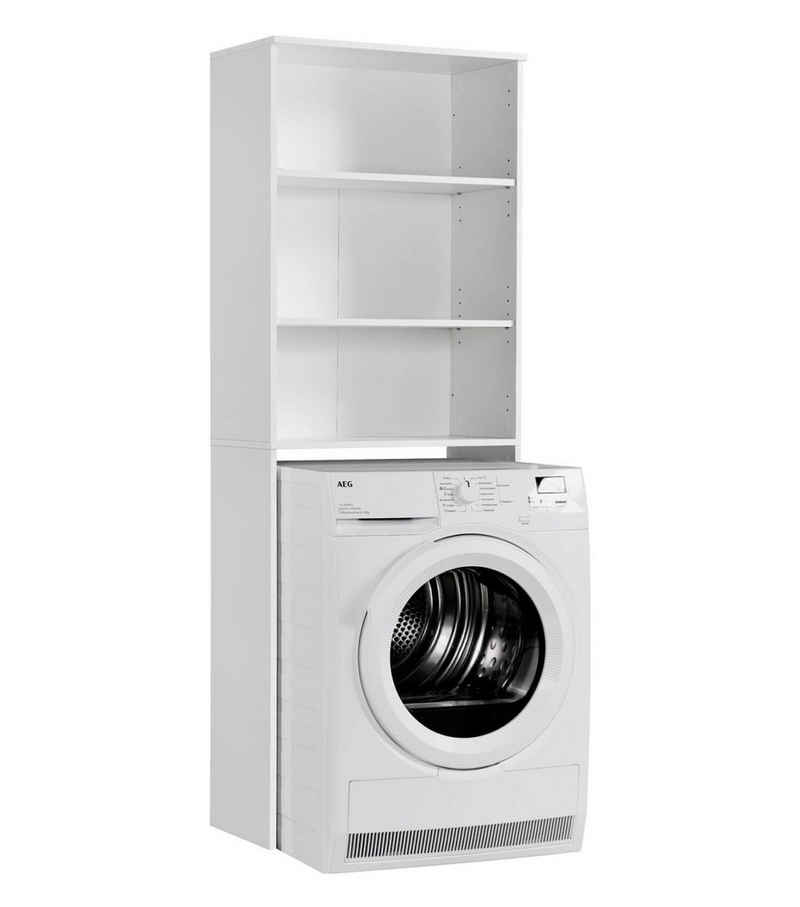 mokebo Waschmaschinenumbauschrank Der Saubermann (Offen) Waschmaschinenschrank oder Überbau für Waschmaschinen in Weiß