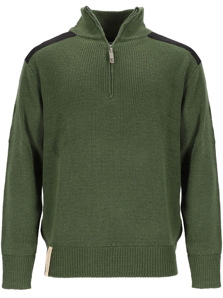 Baumfuchs Troyer Herren Stricktroyer mit Stehkragen und Besätzen an Schulterpartie