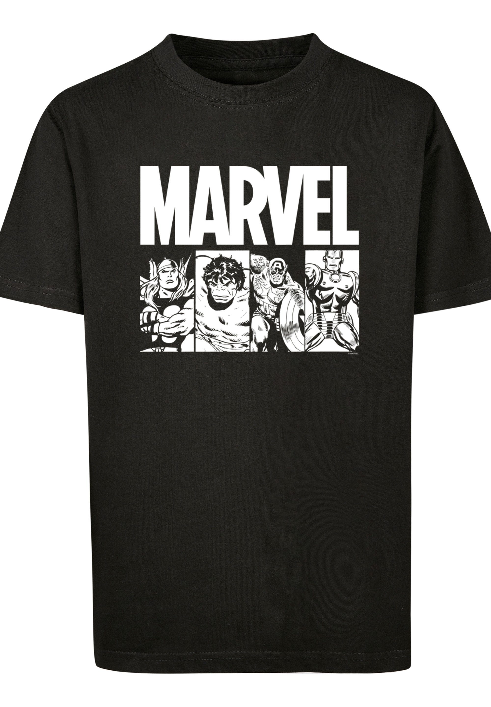 Merch, Kinder,Premium Tiles Marvel Action Jungen,Mädchen,Logo Unisex Comics T-Shirt Print F4NT4STIC