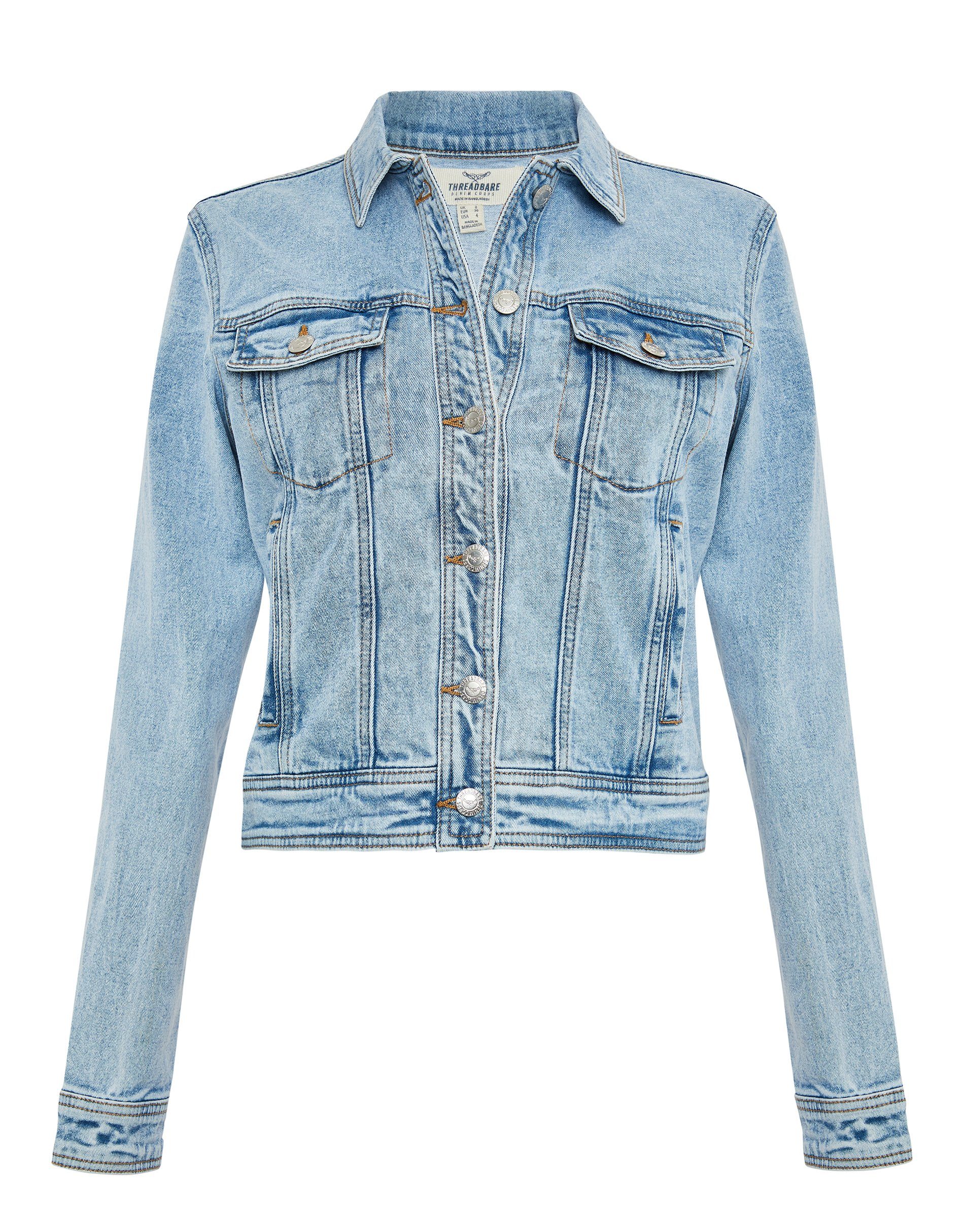 THB Colour hellblau Threadbare Jeansjacke Denim Jacket Rome