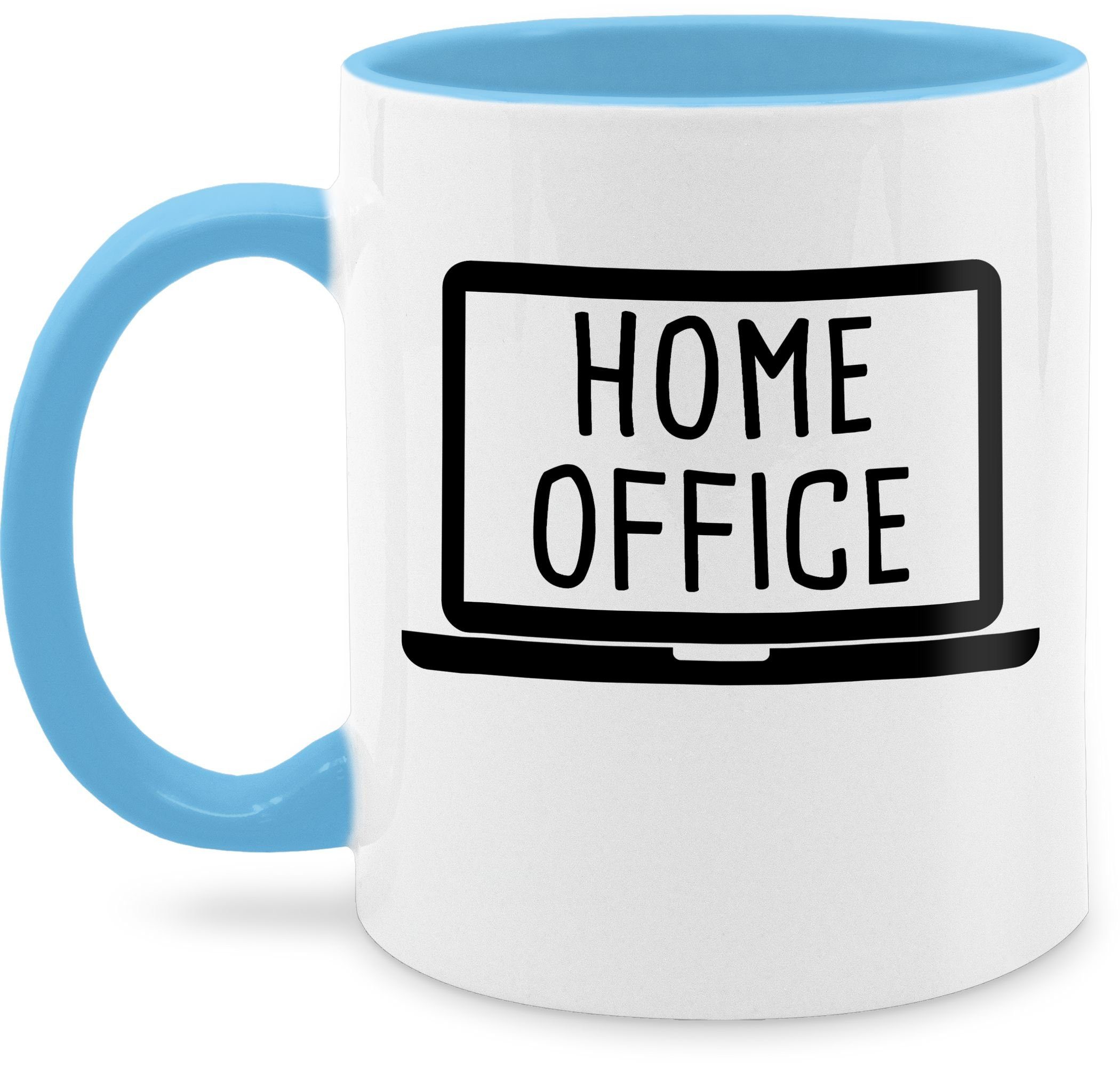 Shirtracer Tasse Home Office, Keramik, Kaffeetasse Job Geschenk 2 Hellblau