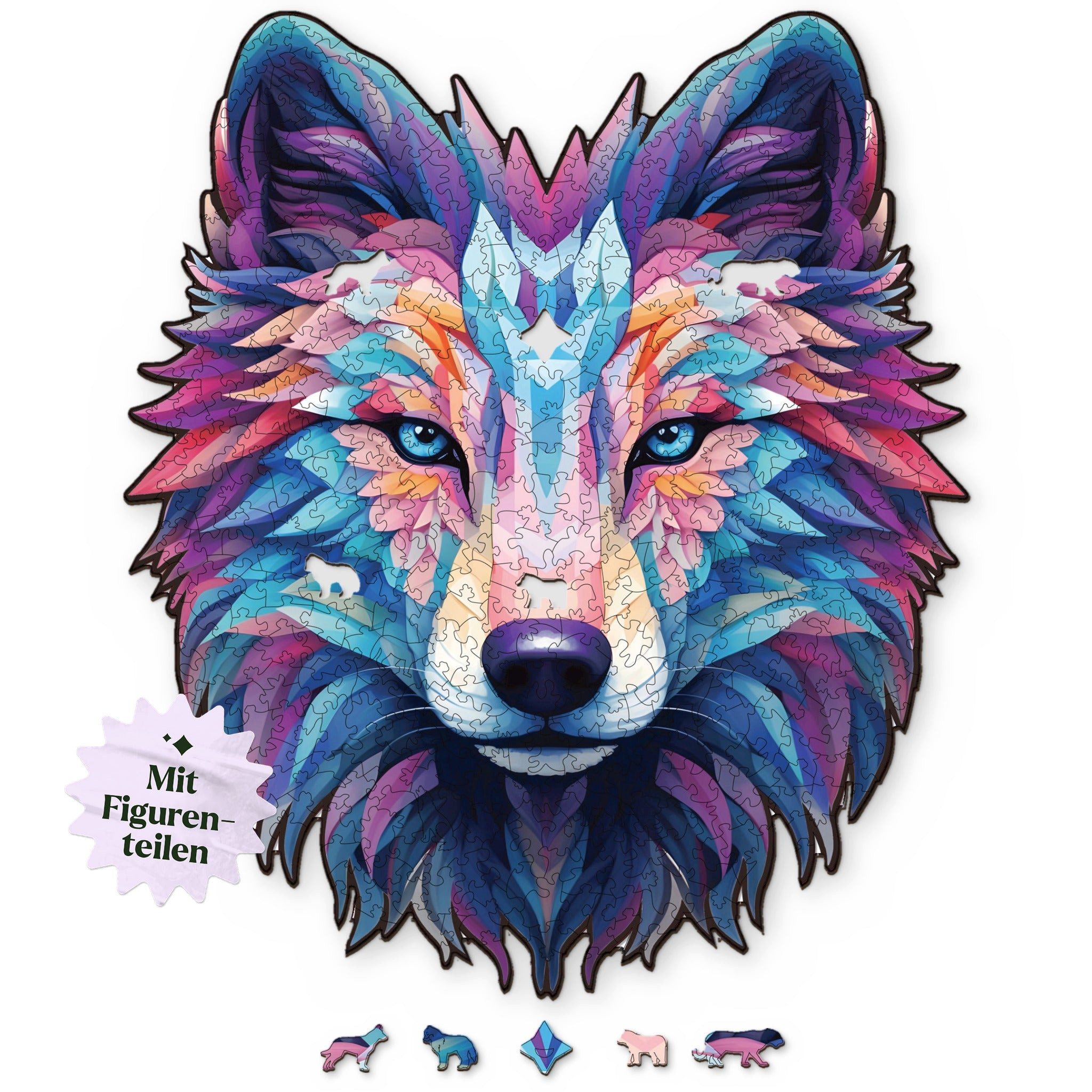 MagicHolz Puzzle Sharp-Eyed Guardian Wolf aus Holz, 223 Puzzleteile
