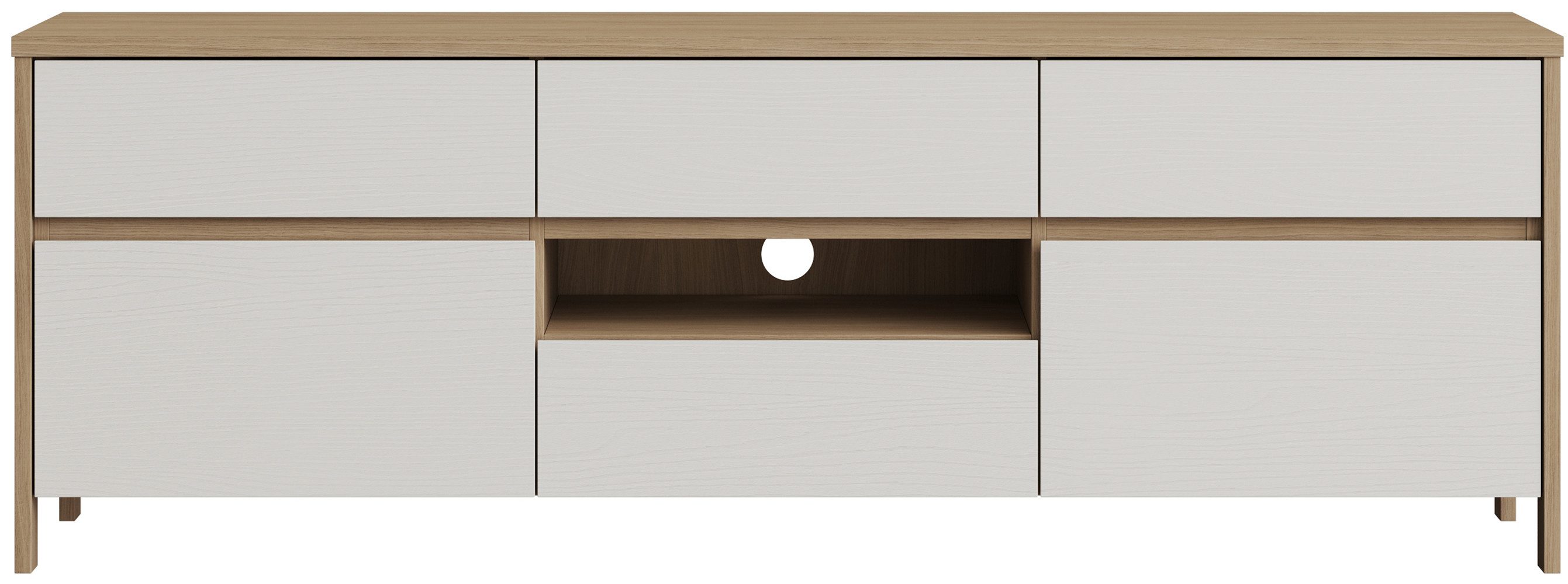 Home affaire TV-Schrank Stranda, moderner TV-Unterschrank, Kommode im Scandi-Style, Lowboard Rahmenoptik, ausreichend Stauraum, vielseitig einsetzbar, 164 cm breit