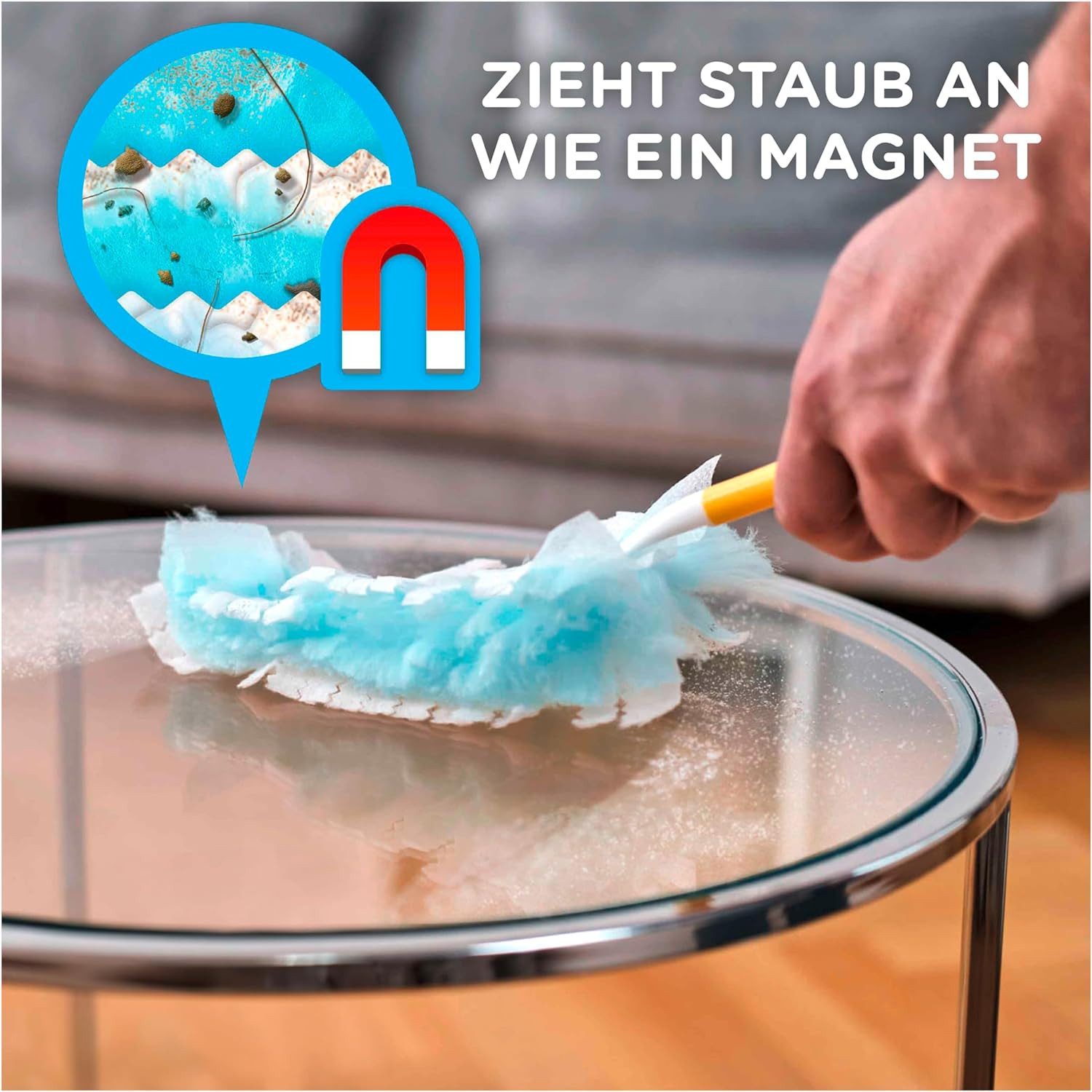 Swiffer Staubwedel 1x Swiffer Staubmagnet Kit mit 1 Handgriff und 7 Nachfülltücher (1-St), Duster Staubmagnet Starterset – Bild 5 von 5