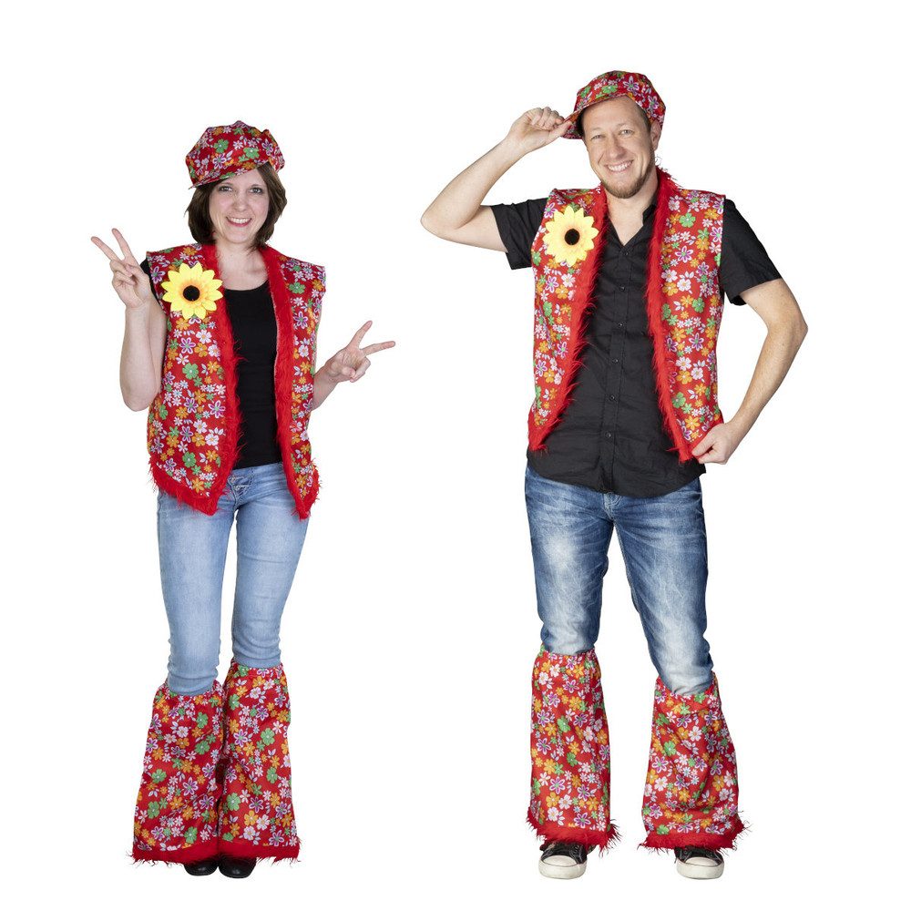MICA Kostüm Faschingsset - Hippie - für Erwachsene - 3-teilig
