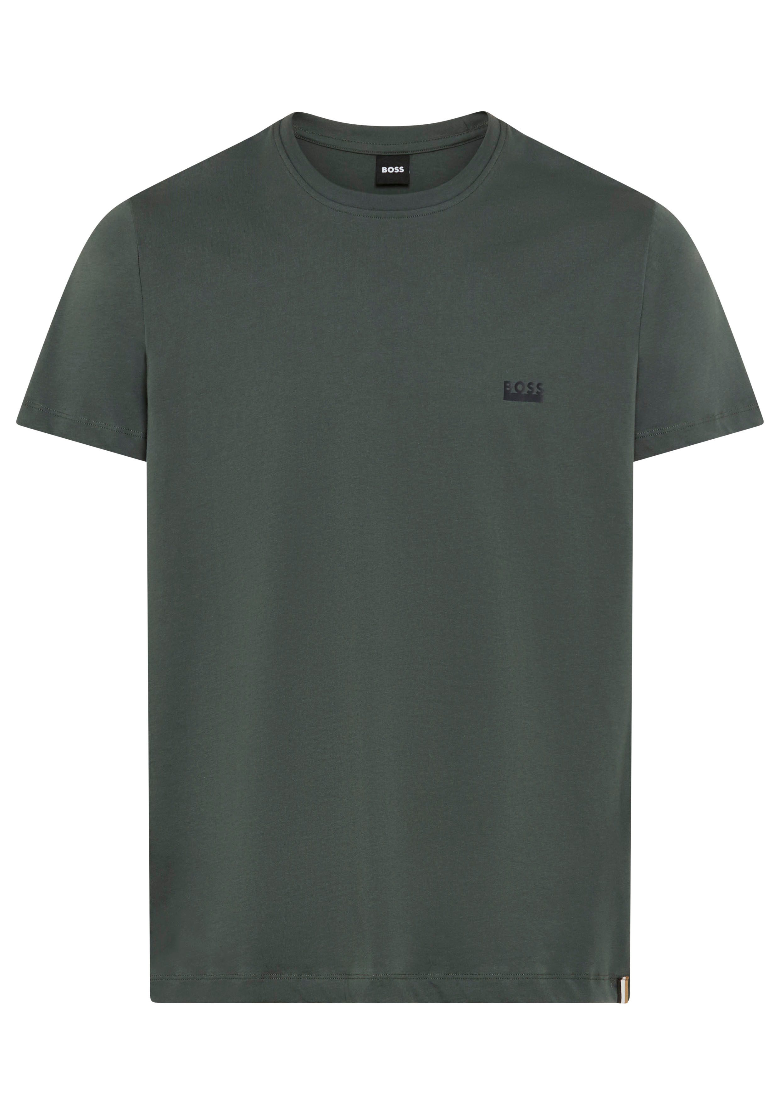 BOSS T-Shirt Rundhals, Jersey, kleines Logo, günstig online kaufen