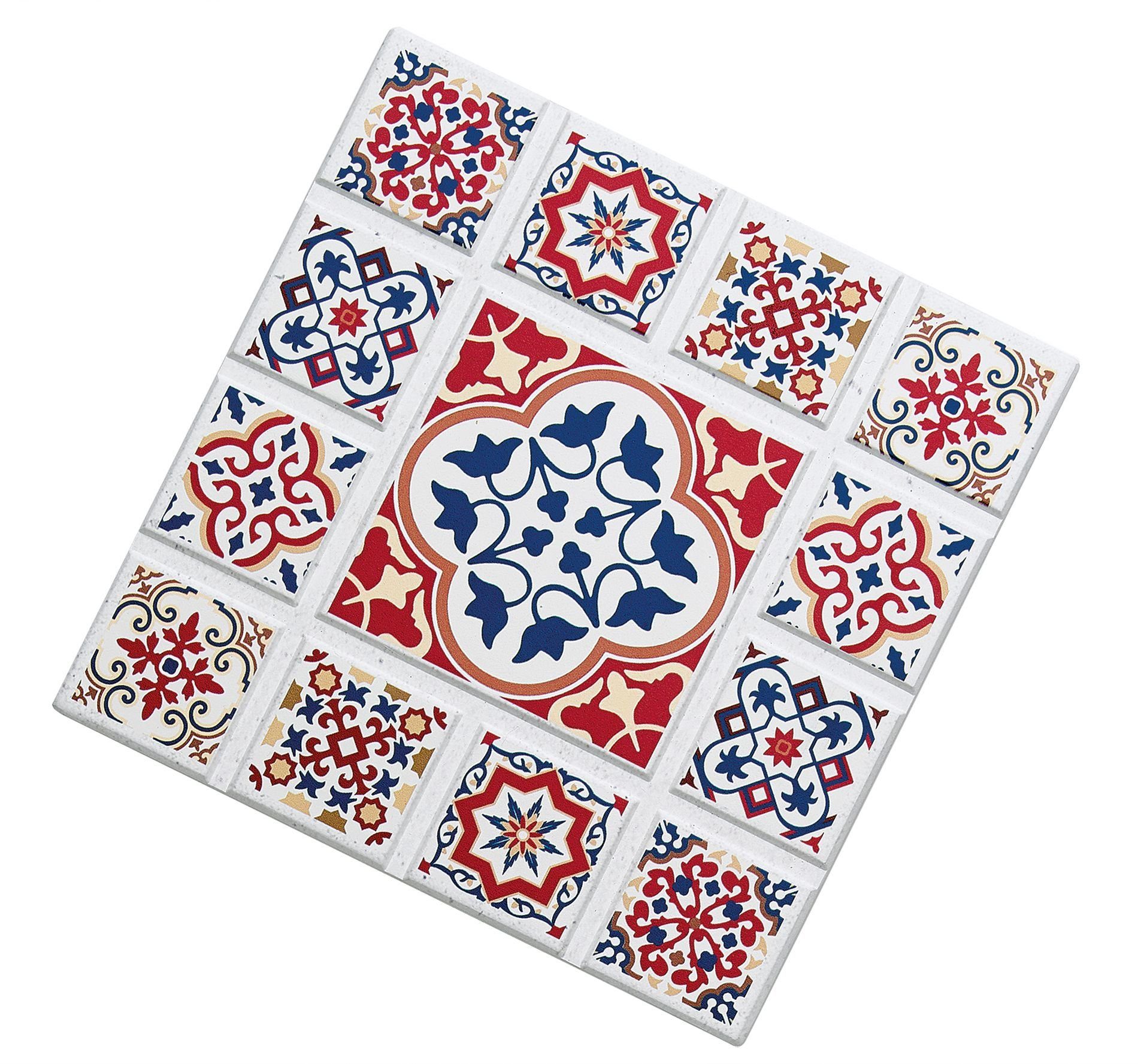 ZASSENHAUS Getränkeuntersetzer Fliesen Untersetzer Design Größe Auswahl Zassenhaus Muster: Blume