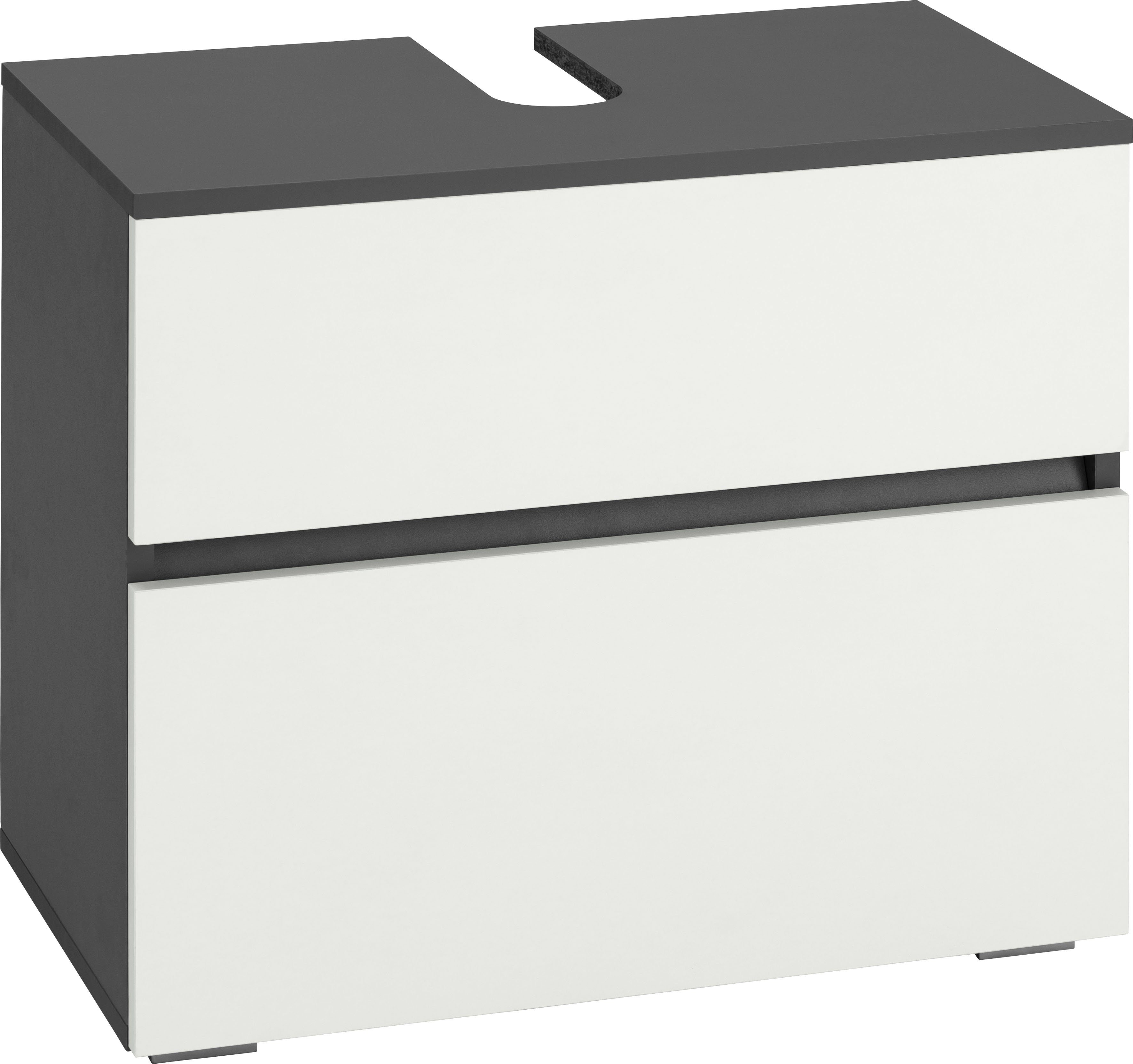 Home affaire Waschbeckenunterschrank Wisla Siphonausschnitt, Push-to-open-Funktion, Breite 60cm, Höhe 55 cm