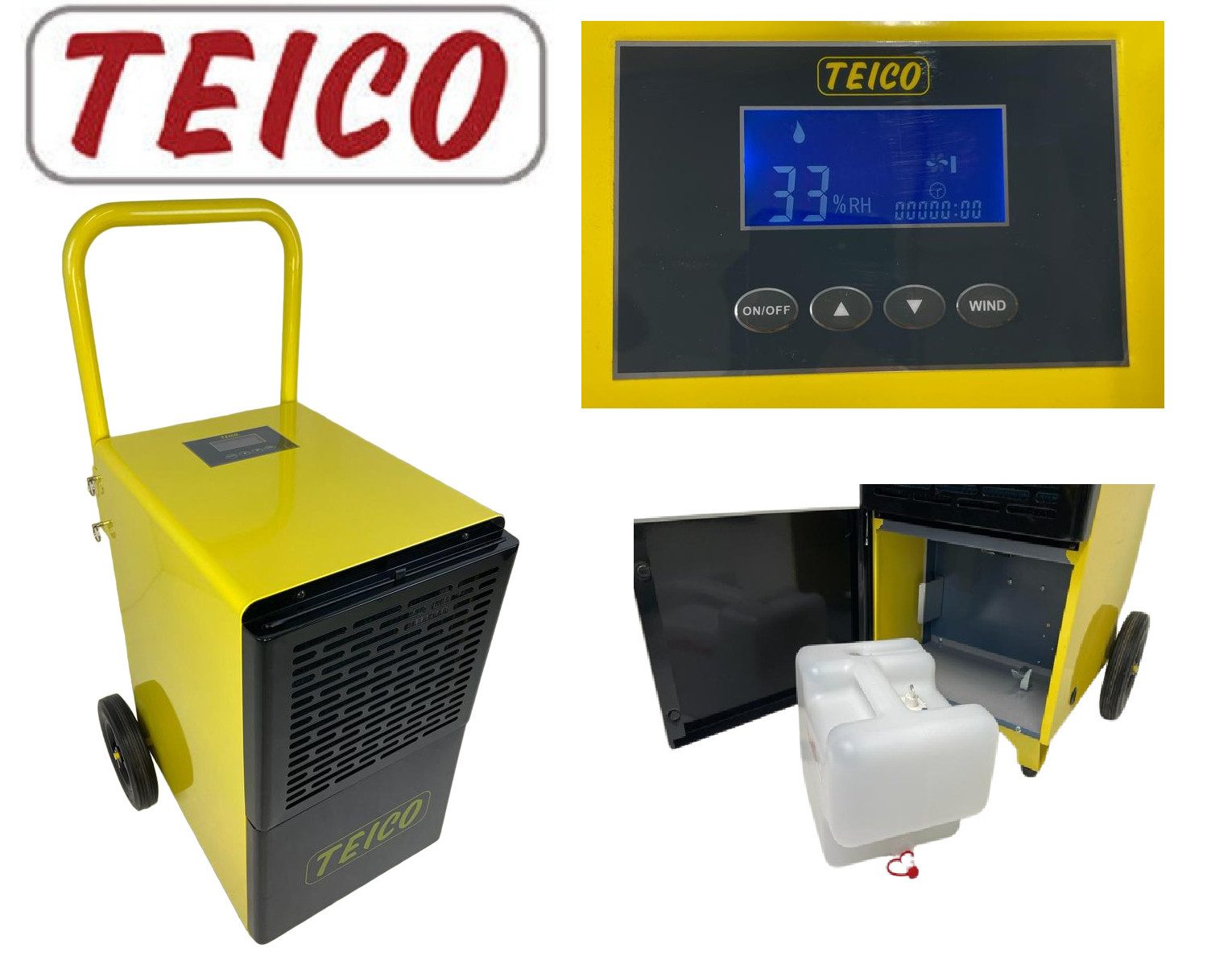 Teico Bautrockner TEICO Gewerbe Luftentfeuchter 55L Entfeuchter Trockner Bautrockner Hei