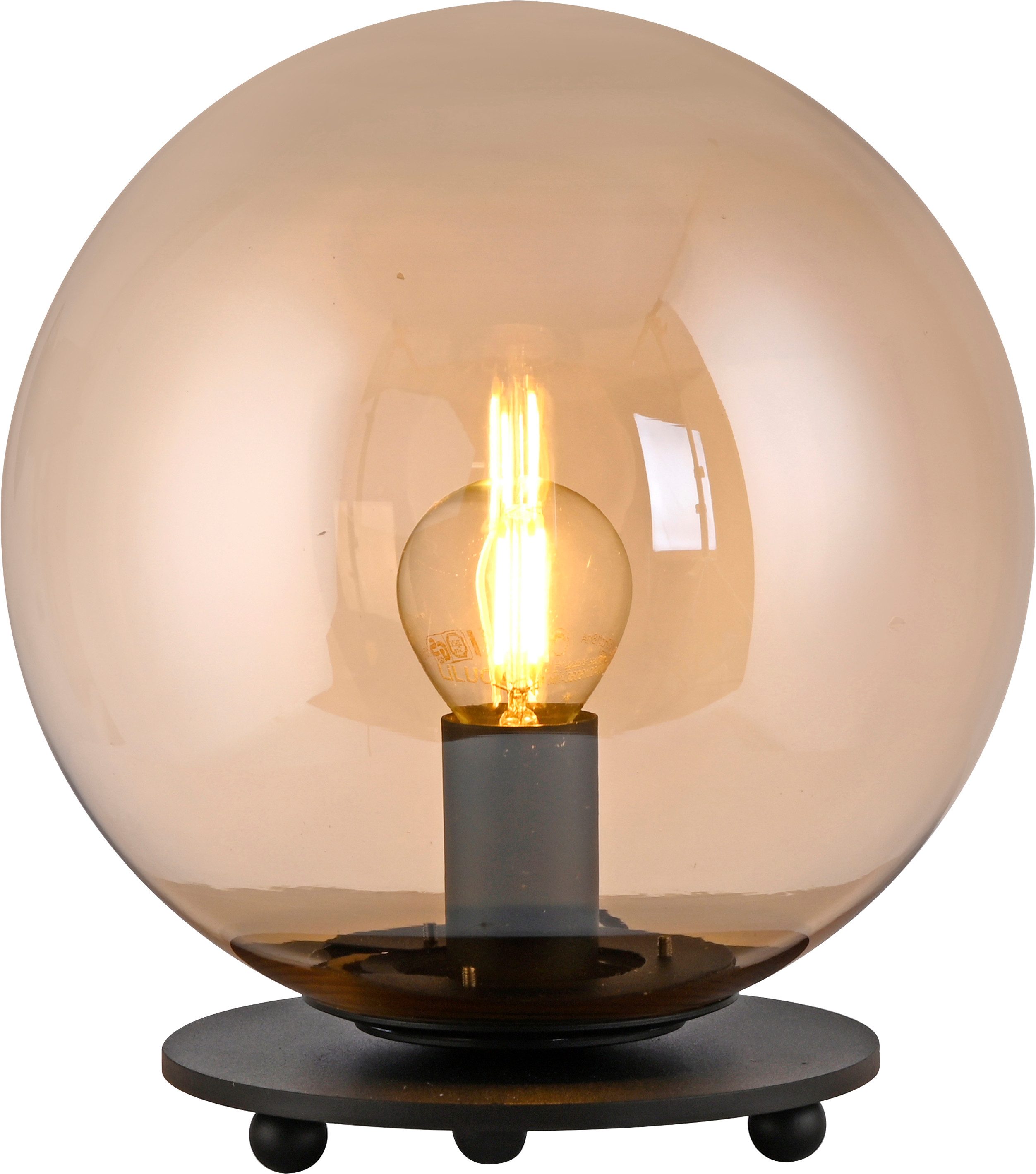 JUST LIGHT Tischleuchte SHINY, Ein-/Ausschalter, Leuchtmittel wechselbar, Exklusive Leuchtmittel, Schnurschalter, Rauchglas verspiegelt