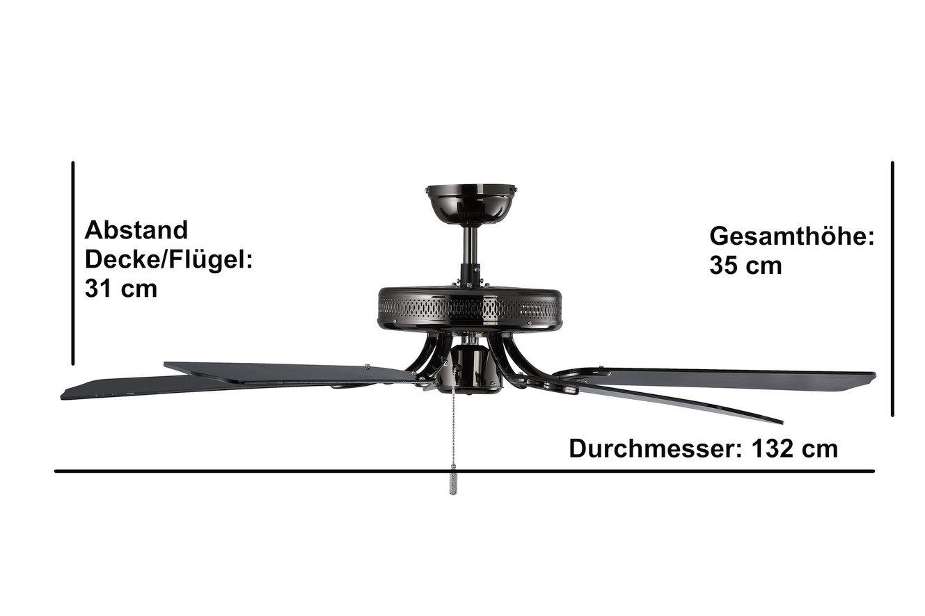 DeKon Deckenventilator Pearl Black Modell BC günstig online kaufen