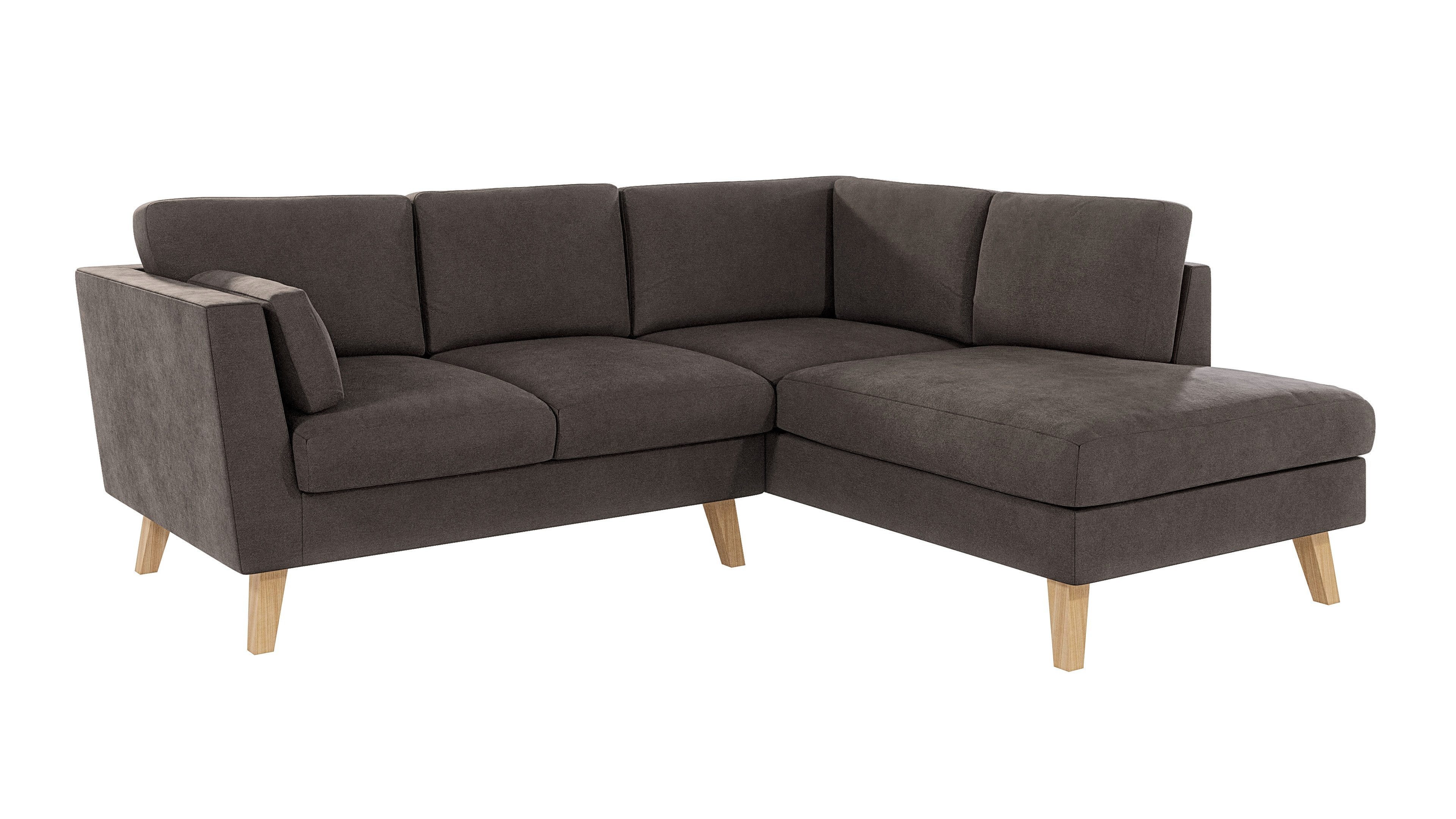 S-Style Möbel Ecksofa mit Holzfüßen im günstig online kaufen