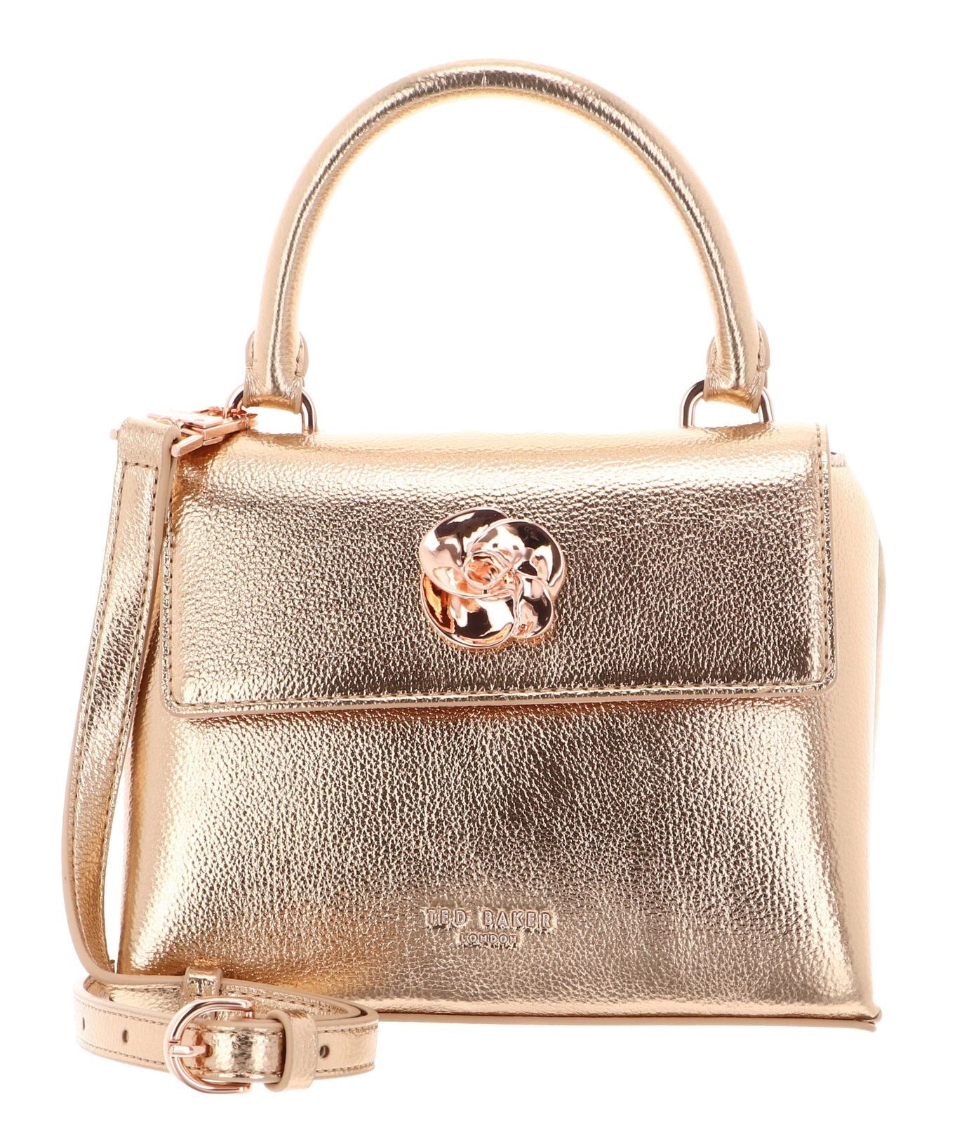 Ted Baker Umhängetasche Rosami Rose Detail Mini Metallic Top Handle Bag