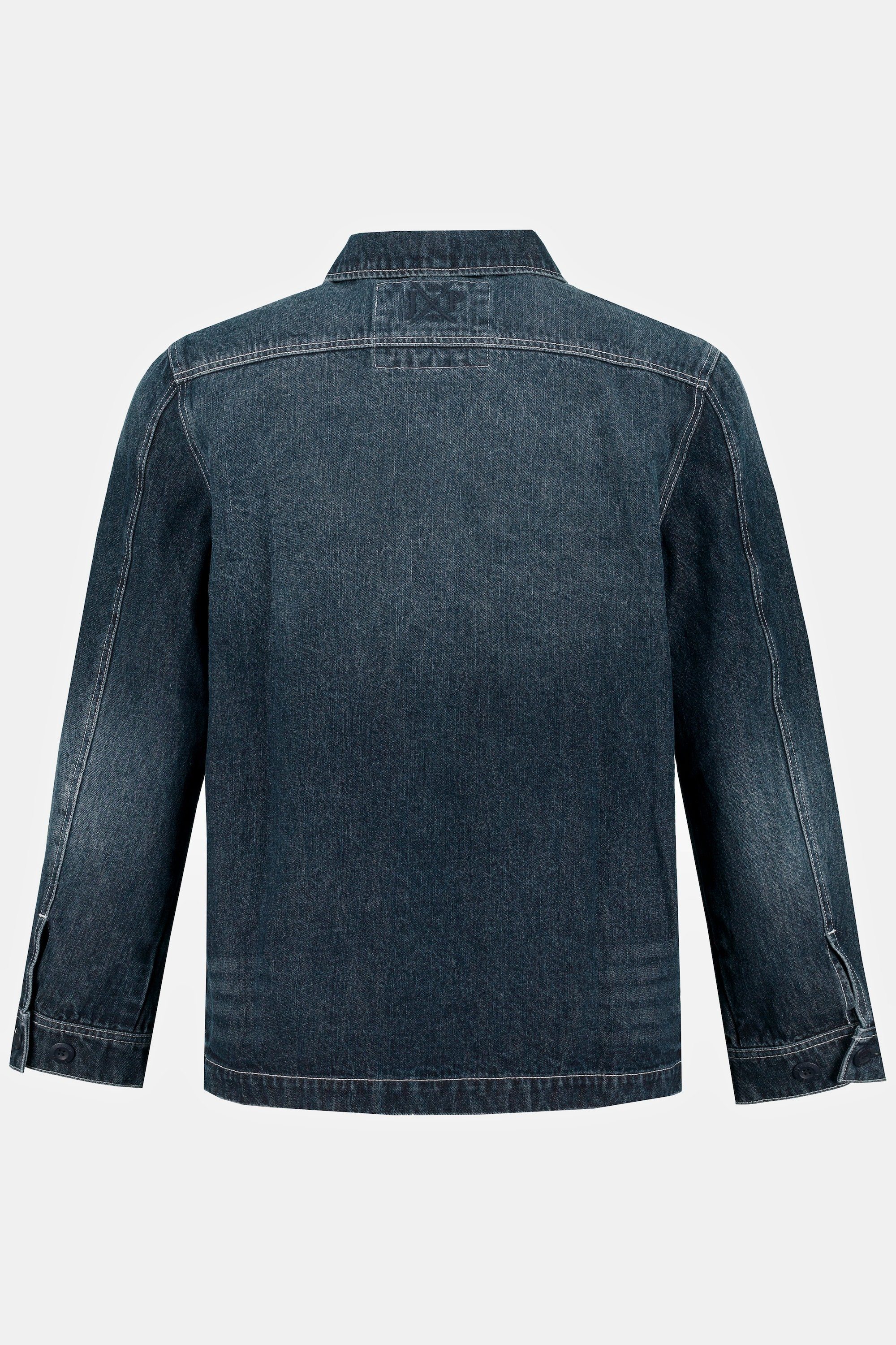 JP1880 Taschen große Funktionsjacke denim dark Workerstyle blue Jeansjacke