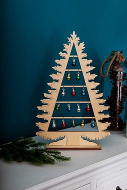 Myflair Möbel & Accessoires Dekobaum Weihnachtsdeko (1 St), geschmückt mit Weihnachtskugeln, aus Holz, Höhe ca. 45 cm