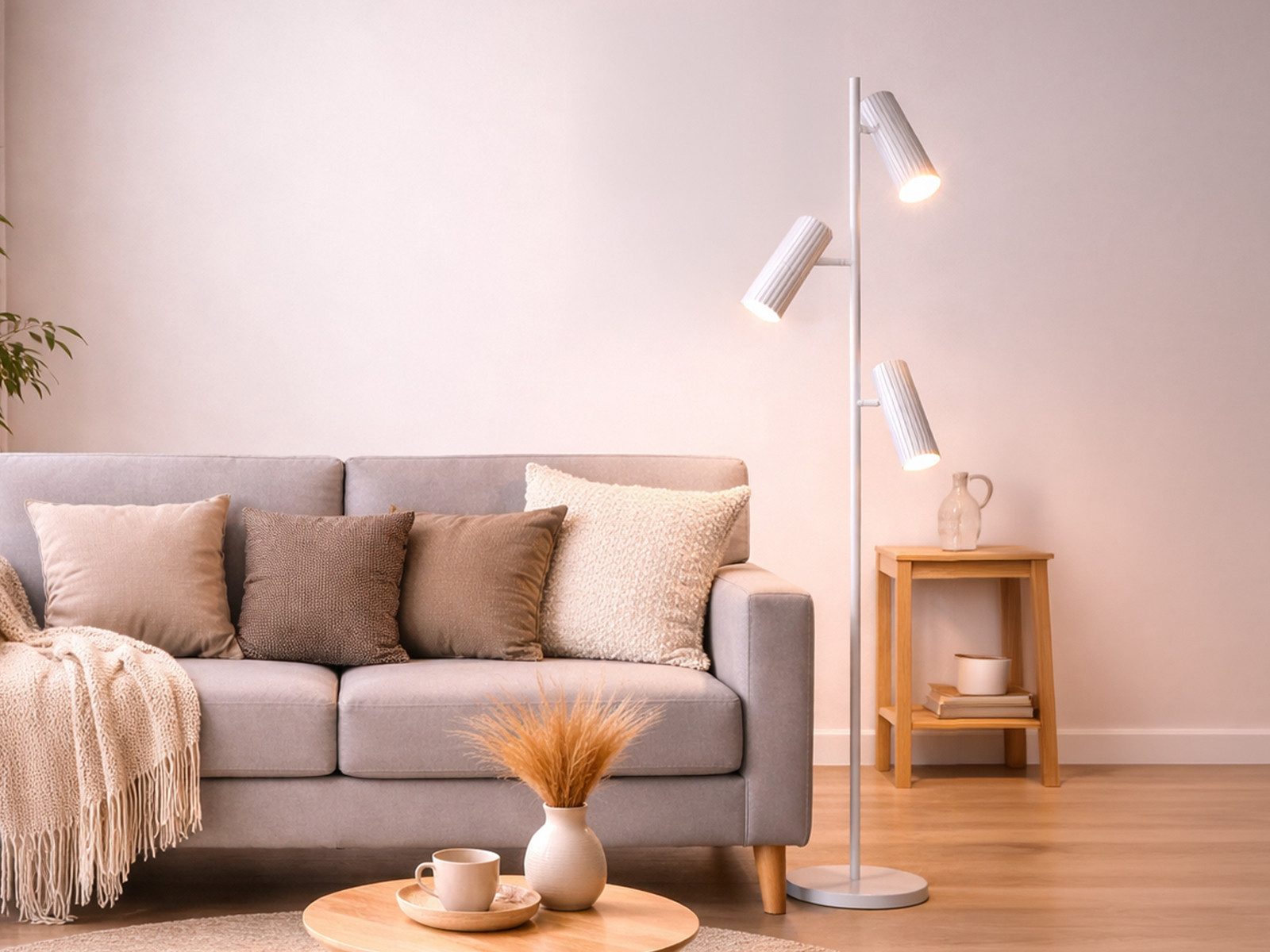 TRIO Leuchten LED Stehlampe, Dimmfunktion, LED wechselbar, Warmweiß, Steh Leselampe stehend für Lese-Ecke Stehleuchte aus Metall Höhe 150cm