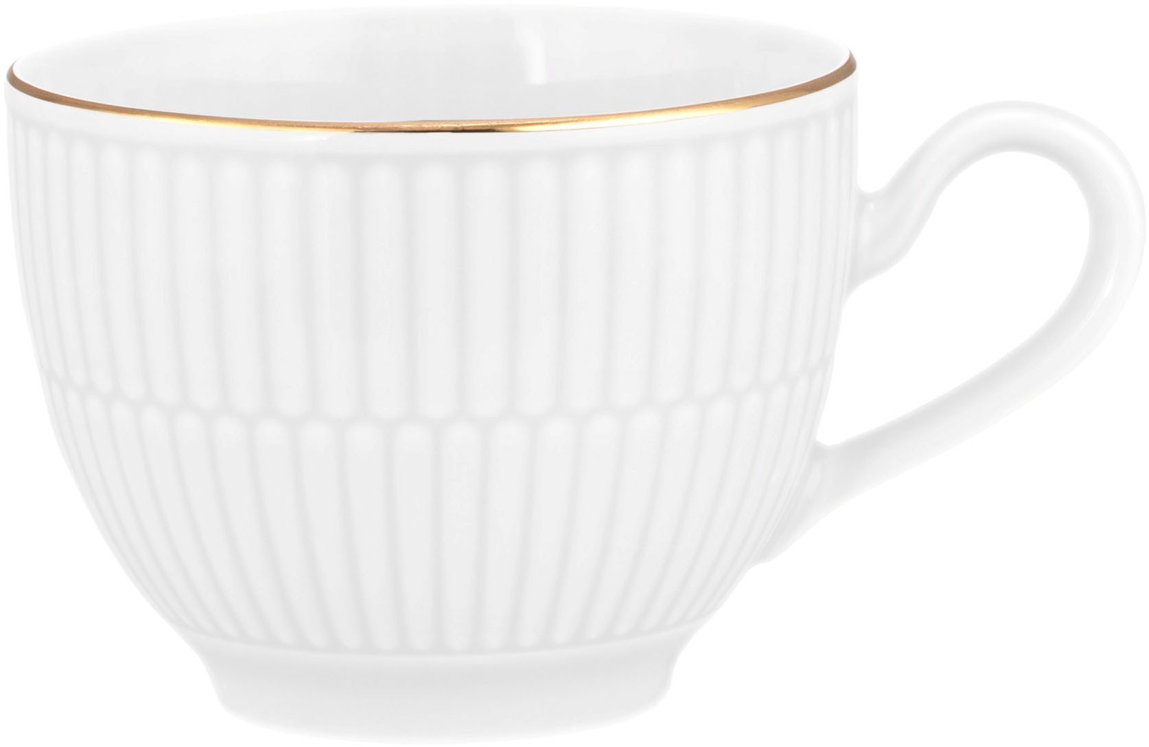 Seltmann Weiden Tasse Amina, 1-tlg., Porzellan, Kaffeetasse aus Porzellan mit Relief und edler Goldumrandung