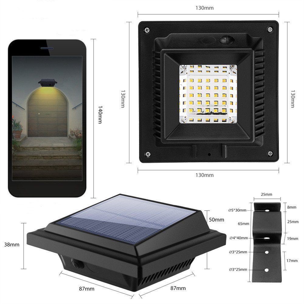 Dachrinnenleuchte Lichtsensor Außen, 4Stk.25LED Home Solarlampen safety LED