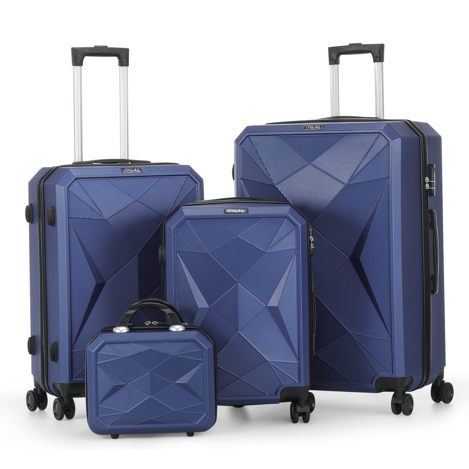 oyajia Чемоданыset Чемоданыset 4-teilig mit Handwaage aus Robustem ABS, 12/20/24/28 Zoll, (Leichtes Trolley Set mit 360° Doppelrollen & Zahlenschloss, 4 tlg., Reisekoffer Set mit Stabilem Teleskopgriff, Kratzfest & Stoßresistent), Innenfutter aus 210D Stoff, ideal für Reisen, Urlaub & Familie