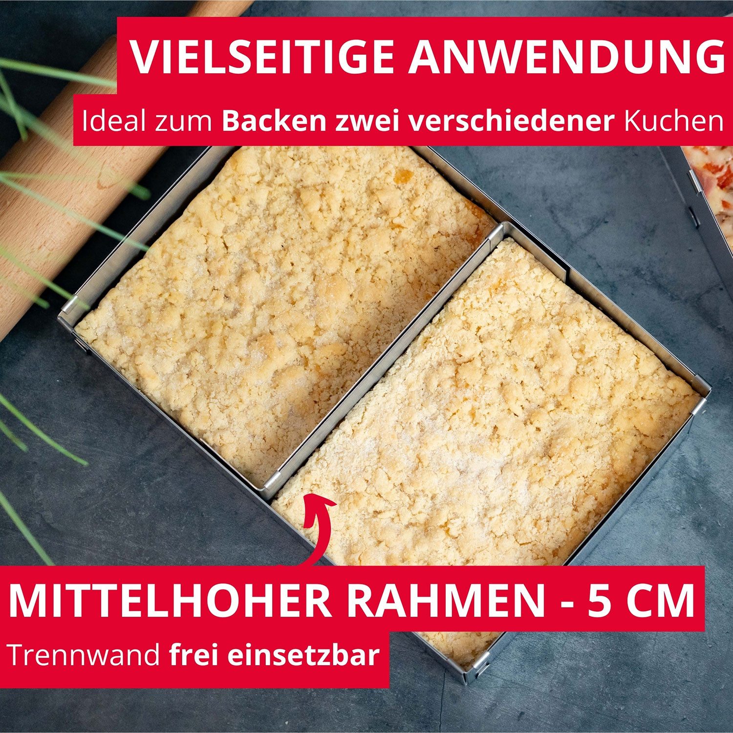 WESTMARK Backform Mit Teiler, Stufenlos verstellbar, Kuchen- und Pizzarahmen