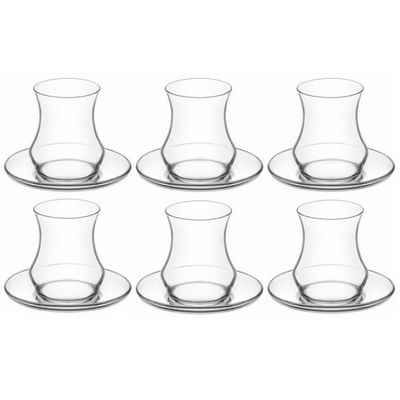 LAV Teeglas »Eda 12er Teeglas Set mit Unterteller 170ml«, Glas