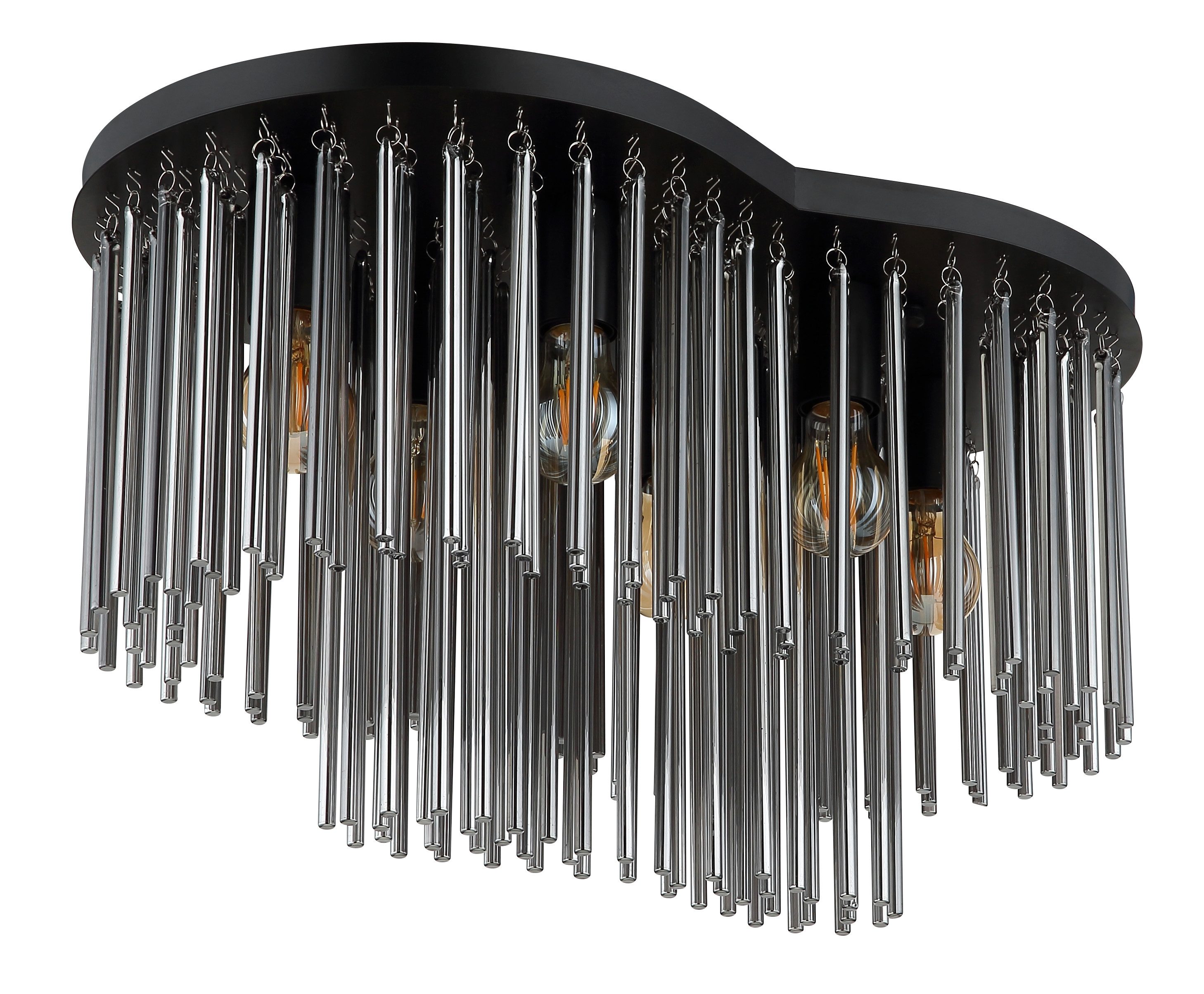 GLOBO LIGHTING Deckenleuchte GORLEY, ohne Leuchtmittel, Deckenleuchte für Wohn- & Esszimmer Rauchglas