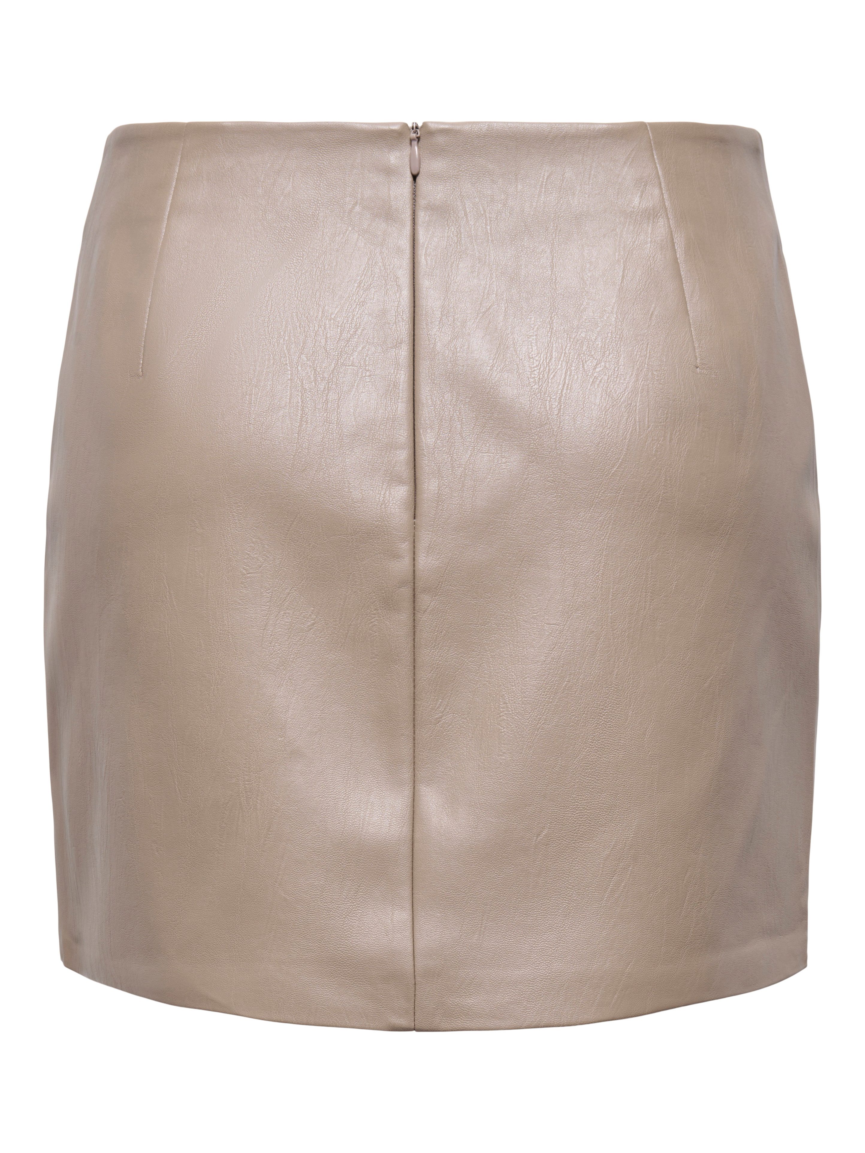 ONLY Lederimitatrock ONLASTRIA FAUX LEATHER SHORT SKIRT OTW mit Knopf Details, softes Lederimitat