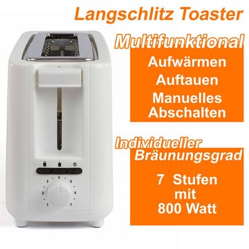 LIVOO Toaster LIVOO Toaster 2 Scheiben Weiß Langschlitz Langschlitztoaster DOD168W