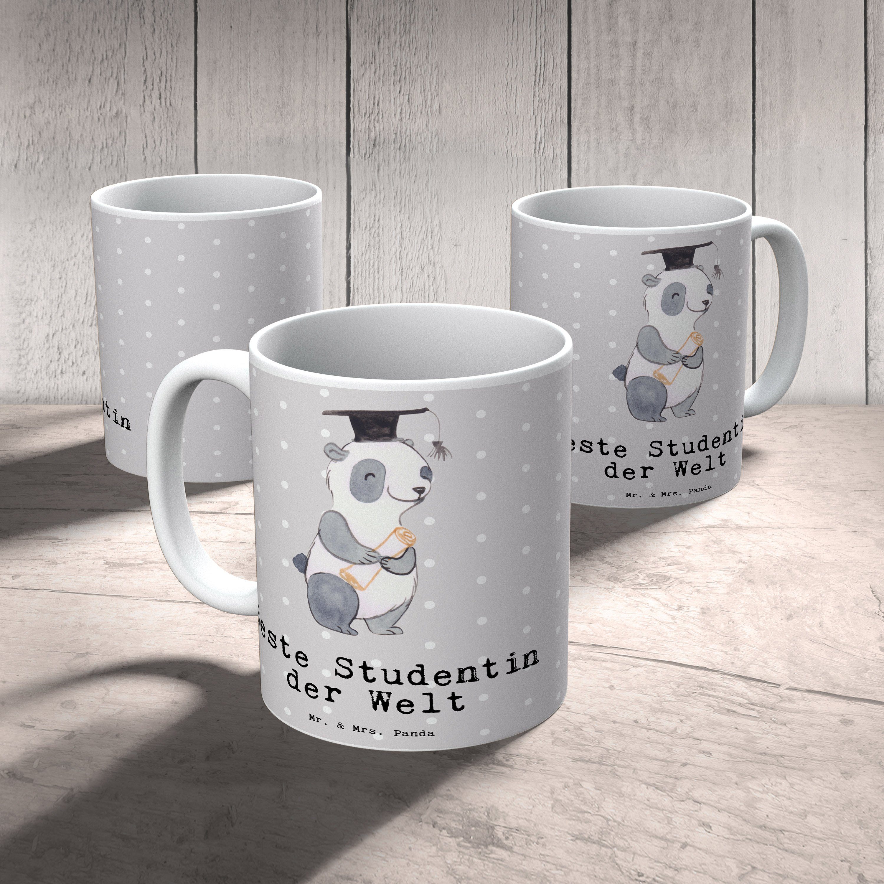 Panda Geschenk, Grau Pastell Welt - Studentin der Keramik Studenten, Beste Tasse Panda & Mr. Mrs. -