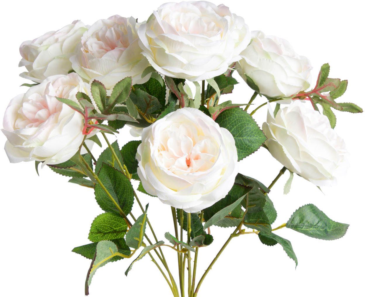 Kunstblume Englischer Rosenbusch Rose, cm 46 Höhe Botanic-Haus